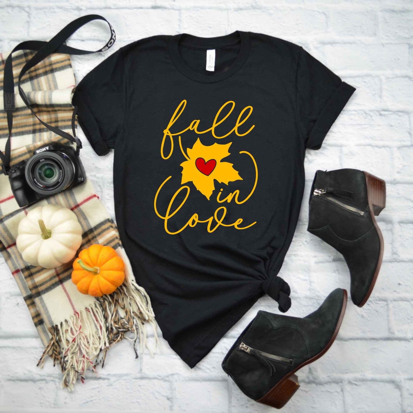 Fall in Love unisex t-shirt - Pumpkin Spice Shirt - Bonfires - Falling Leaves - Autumn Shirt - Womens Fall Shirt - Hello Fall