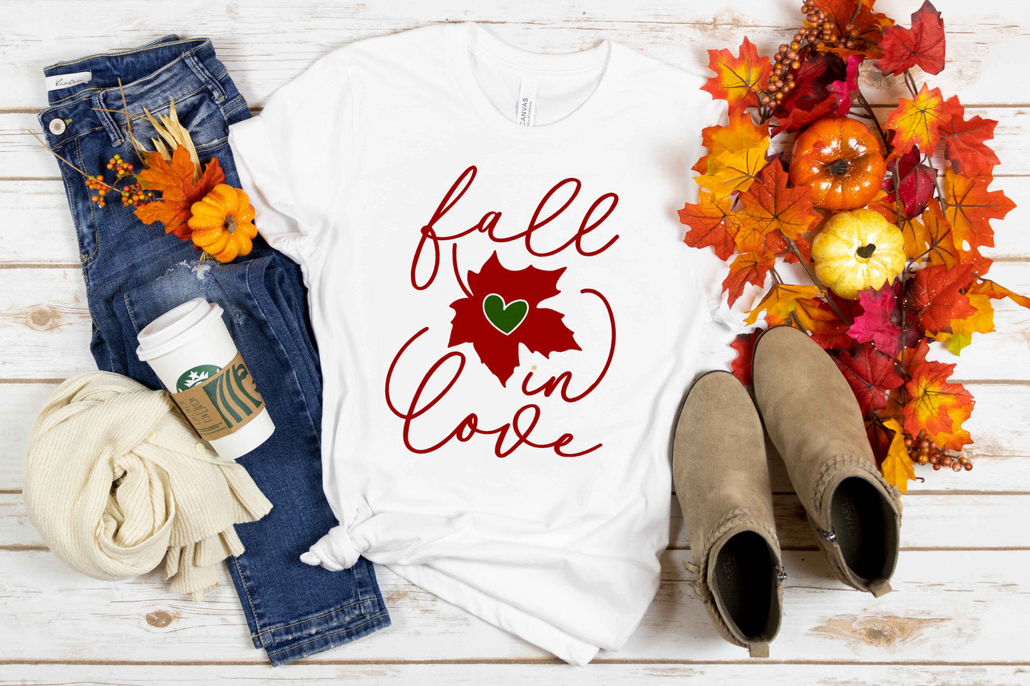 Fall in Love unisex t-shirt - Pumpkin Spice Shirt - Bonfires - Falling Leaves - Autumn Shirt - Womens Fall Shirt - Hello Fall