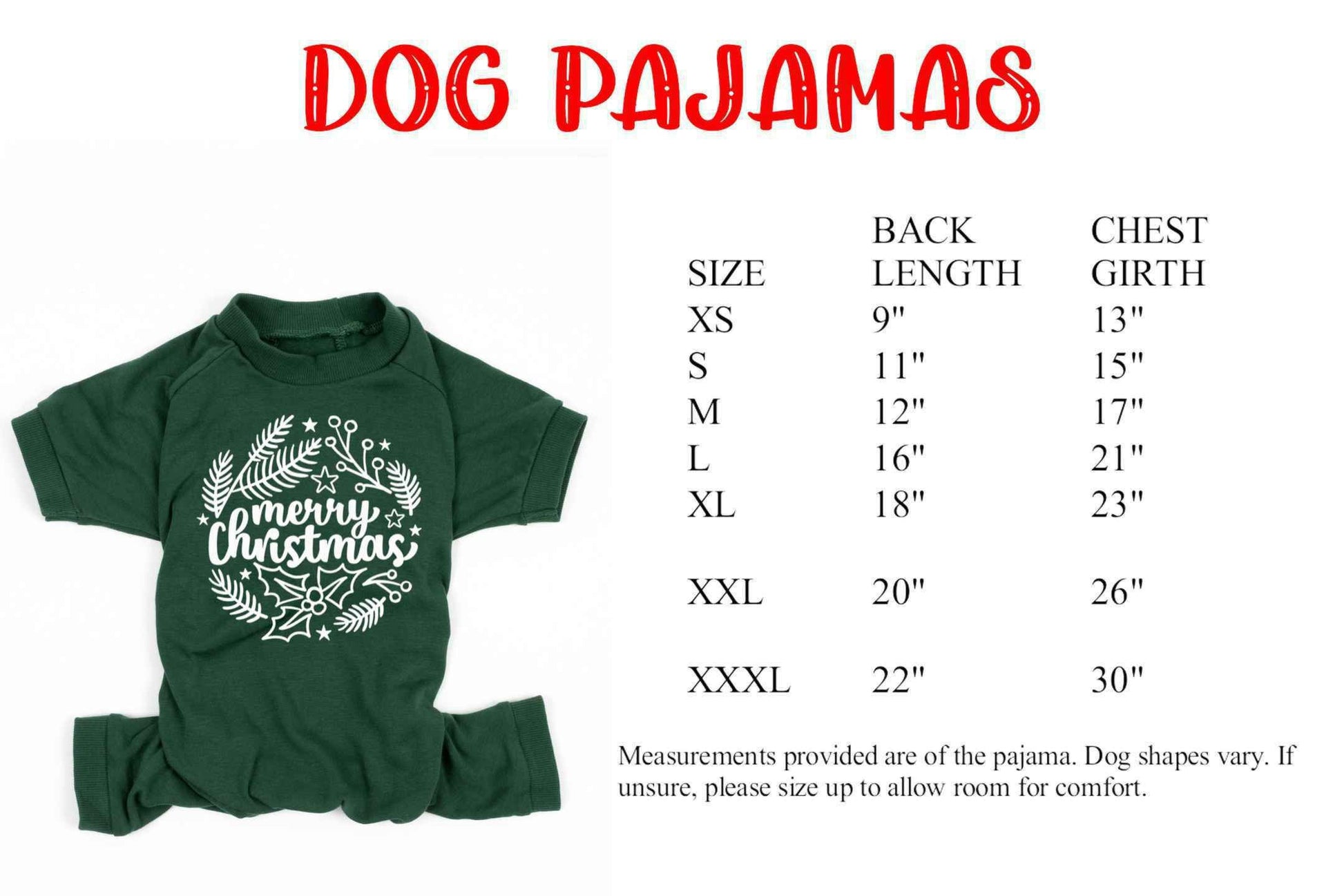 Christmas Pajamas Forest Green Merry Christmas Holly - adult and kids sizes - kids christmas pjs - christmas jammies - Family matching PJs