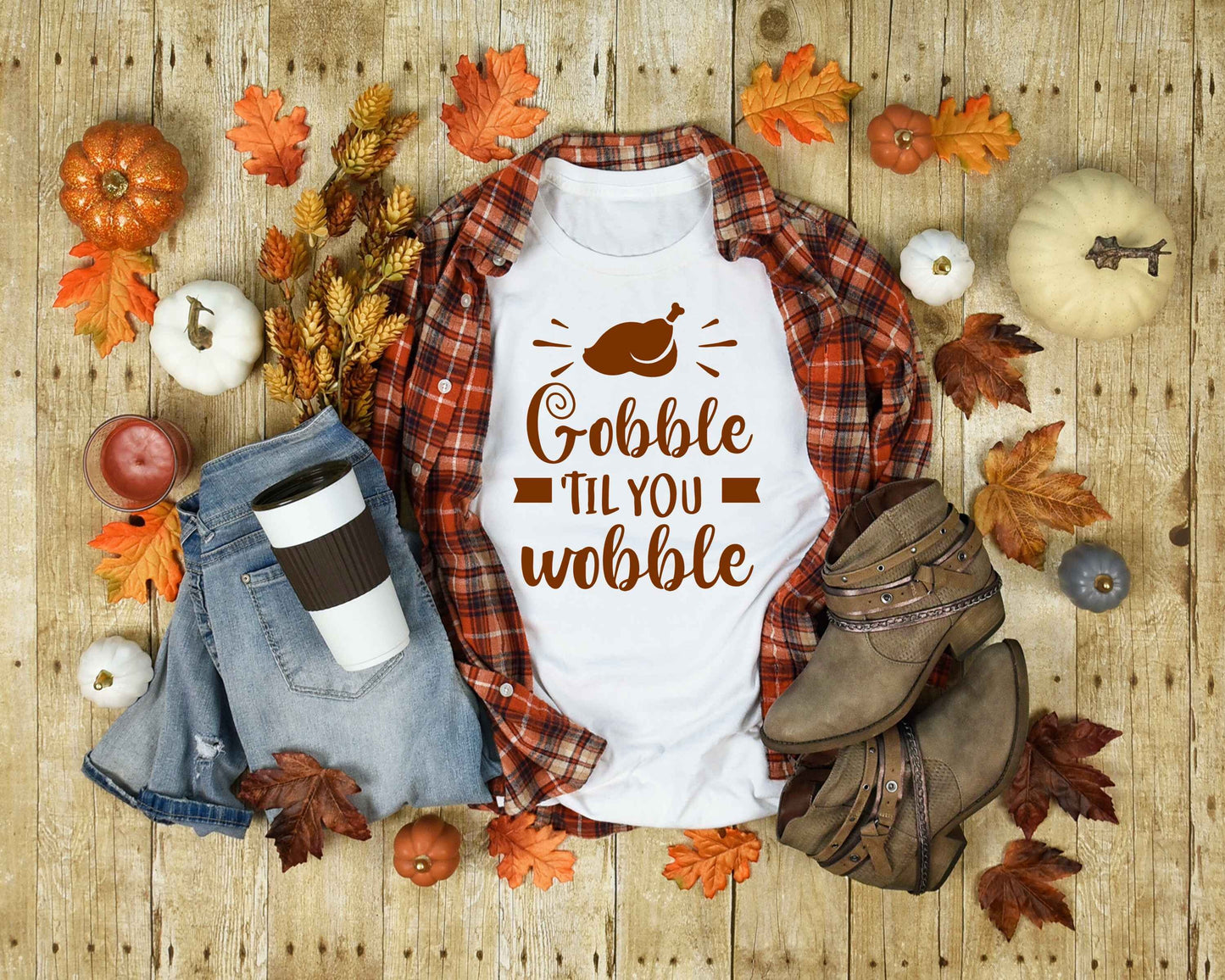 Gobble Til You Wobble unisex t-shirt -  Thanksgiving Shirt - Fall Shirt - Funny Thanksgiving - Turkey Shirt