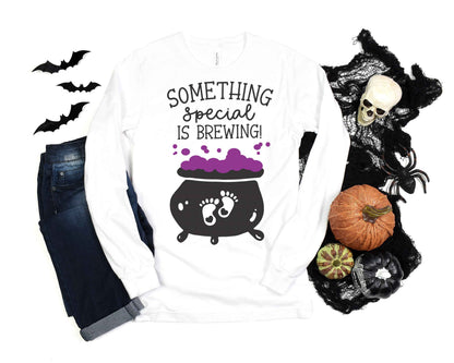 Something Special is Brewing Maternity Halloween long sleeve t-shirt - halloween pregnancy shirt - halloween tshirt - pregnancy announcement