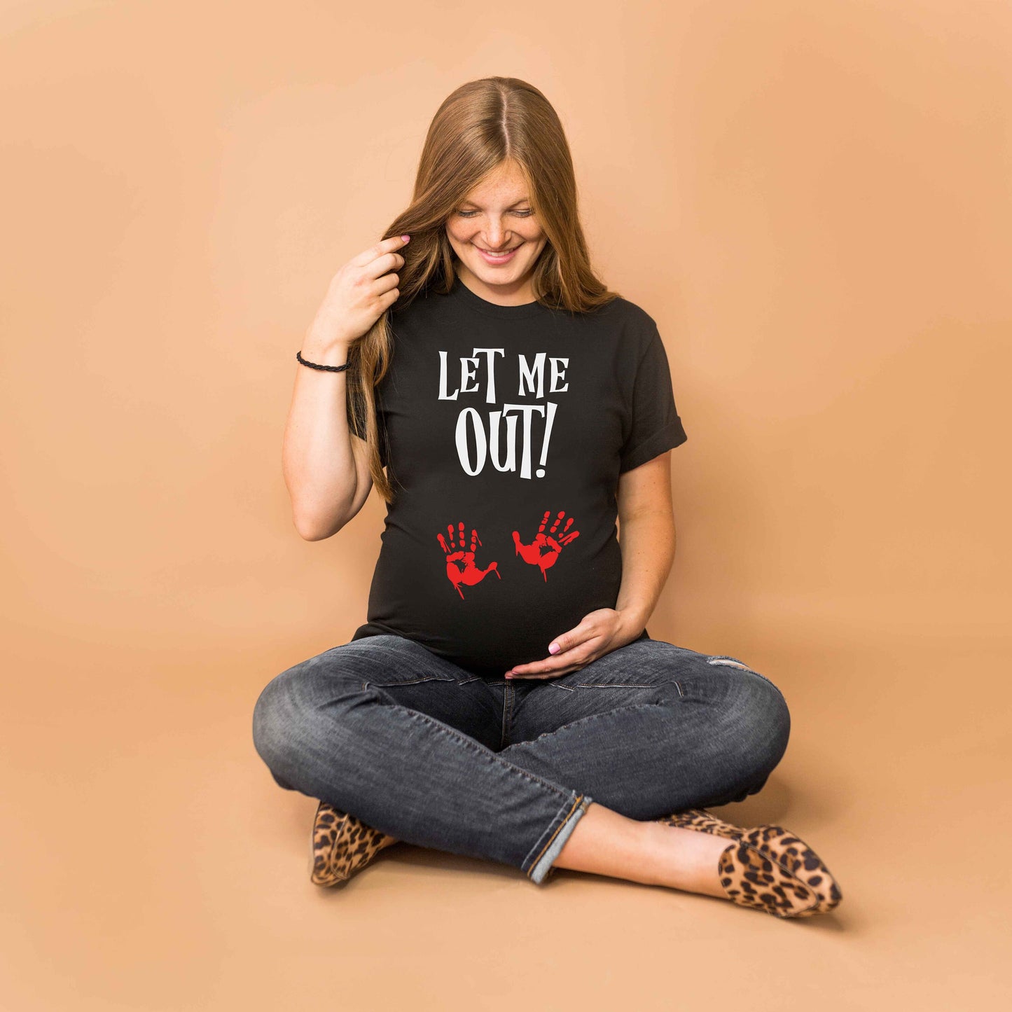 Let Me Out Halloween Pregnancy t-shirt - halloween pregnancy shirt - halloween t-shirt - halloween maternity
