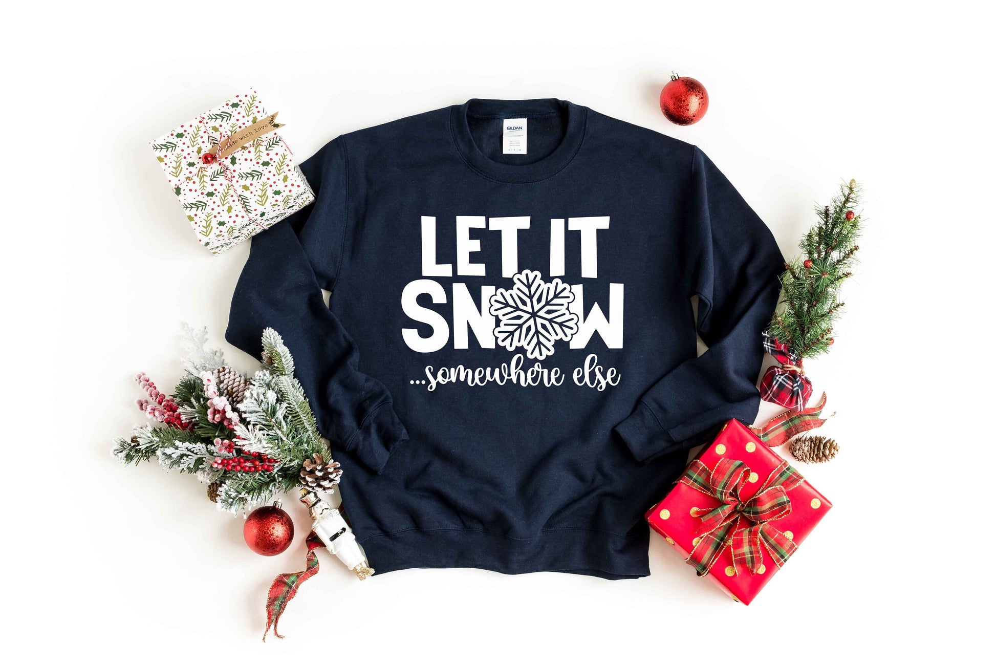 Let it Snow... Somewhere Else Unisex Crewneck Fleece Pullover Sweatshirt