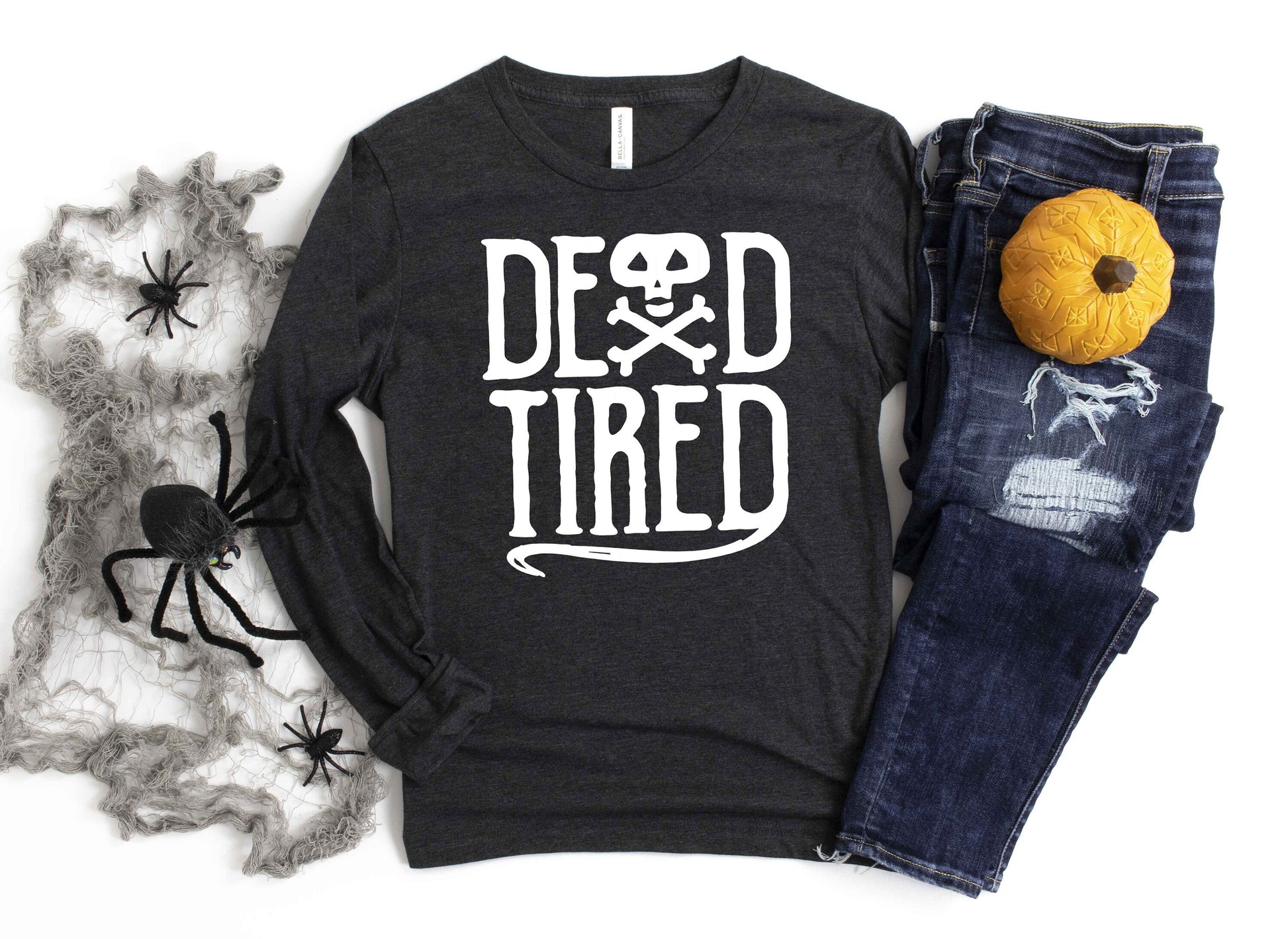 Dead Tired Halloween long sleeve t-shirt, mom halloween shirt, halloween party shirt