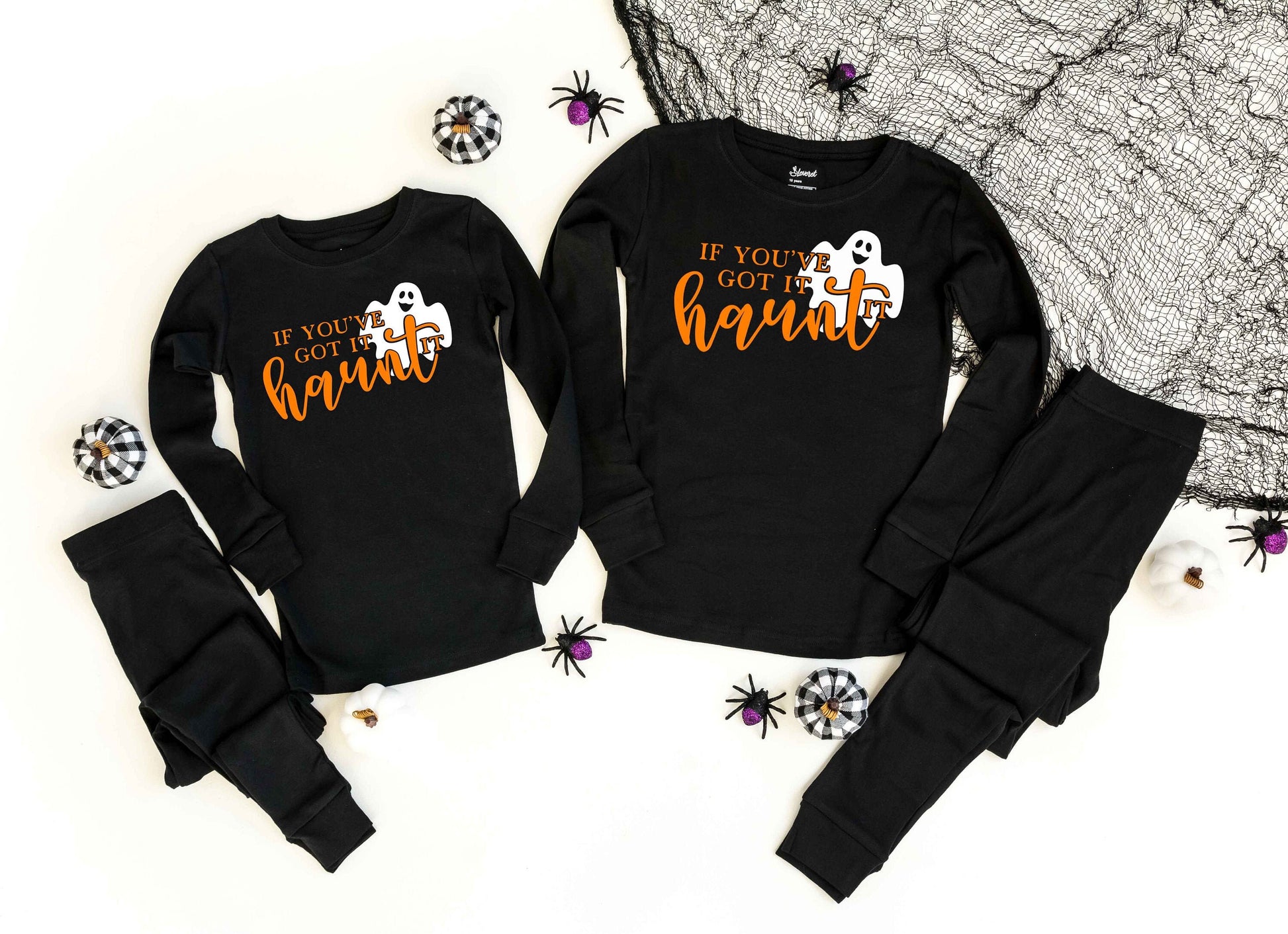 If You've Got it Haunt it Solid Black Pajamas - Halloween Pajama Sets - Kids and Adult Sizes