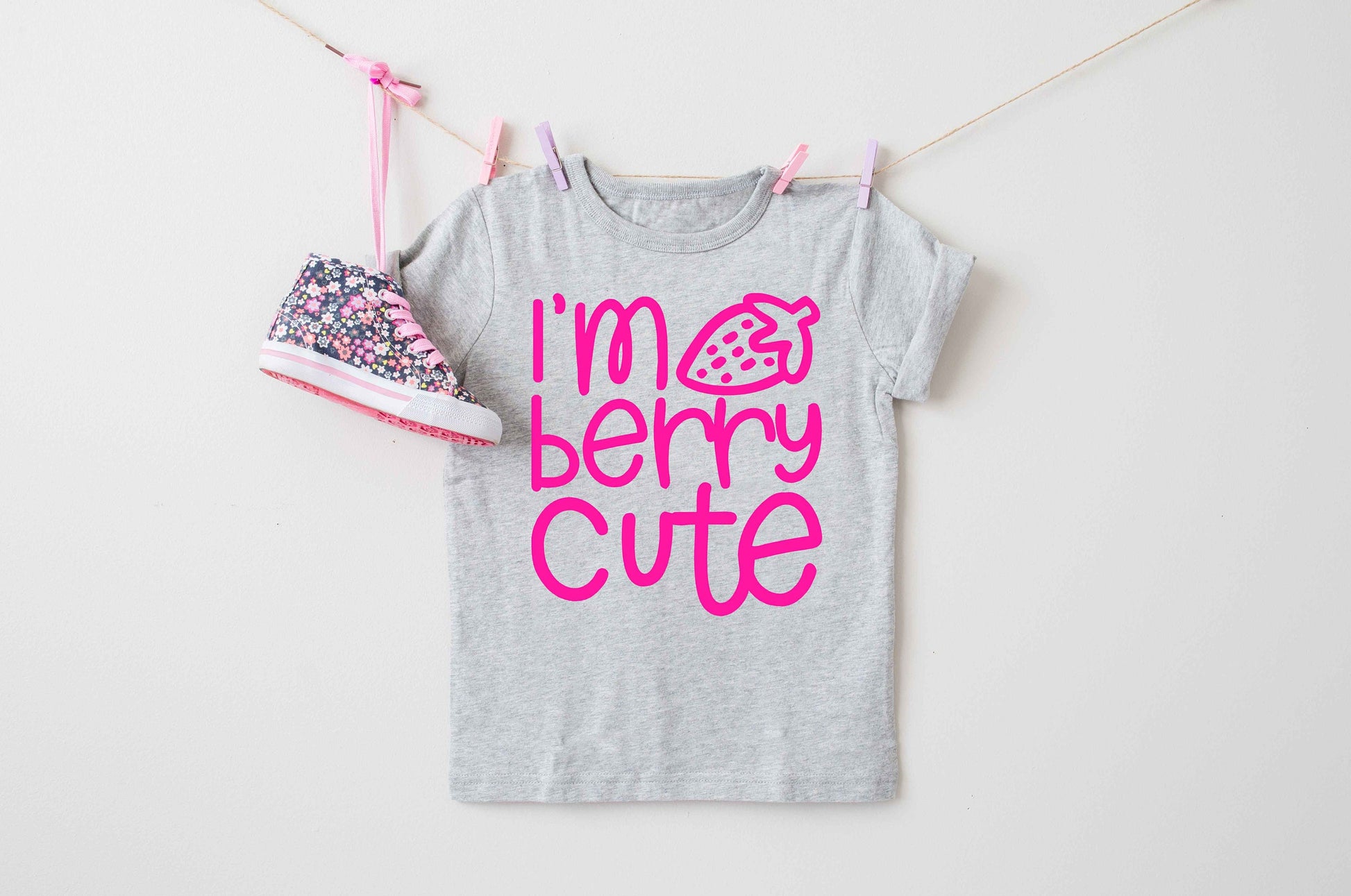 I'm Berry Cute Kids Bodysuit or T-Shirt - Strawberry Shirt, Cute Girls T-Shirt, Summer Shirt for Girls