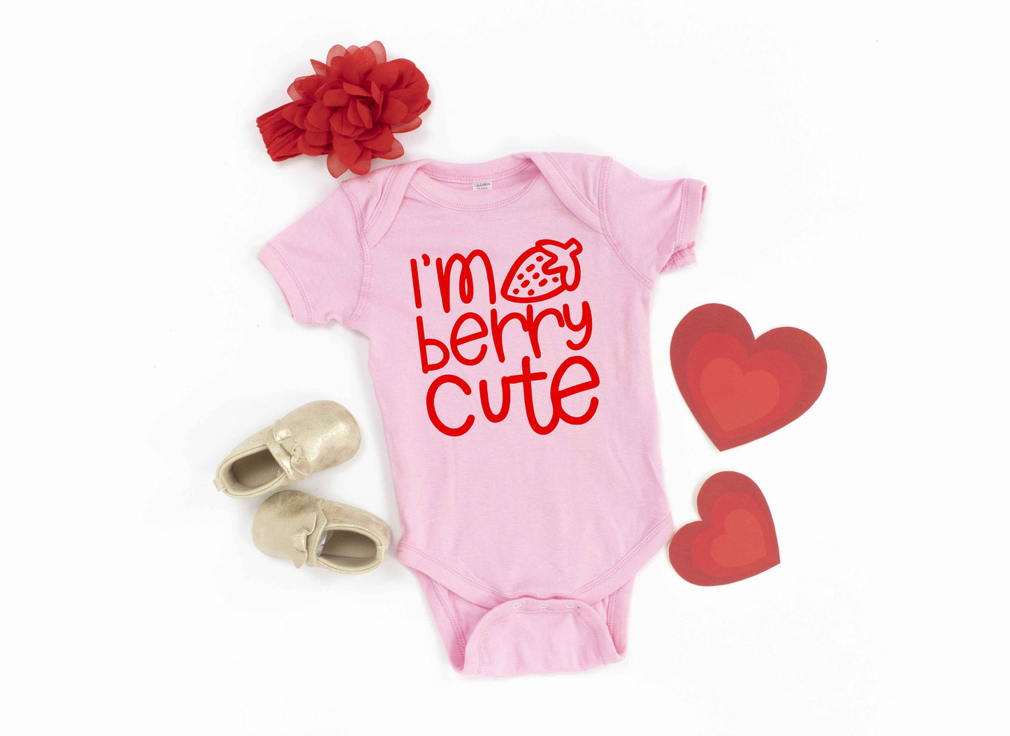 I'm Berry Cute Baby Bodysuit  - Strawberry Shirt, Cute Girls T-Shirt, Summer Shirt for Girls