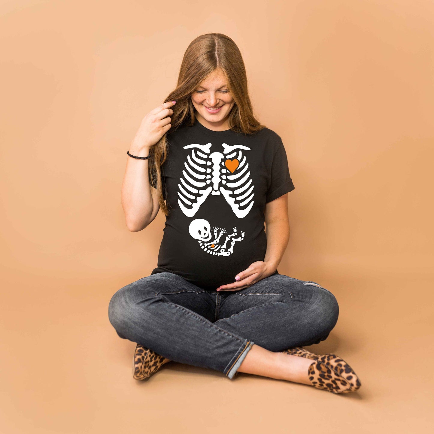 Skeleton Maternity Halloween t-shirt - halloween pregnancy shirt - halloween t-shirt - halloween maternity