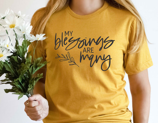 My Blessings are Many unisex t-shirt -  Thankful and Blessed - Shirt for Grandma - Blessed Mama