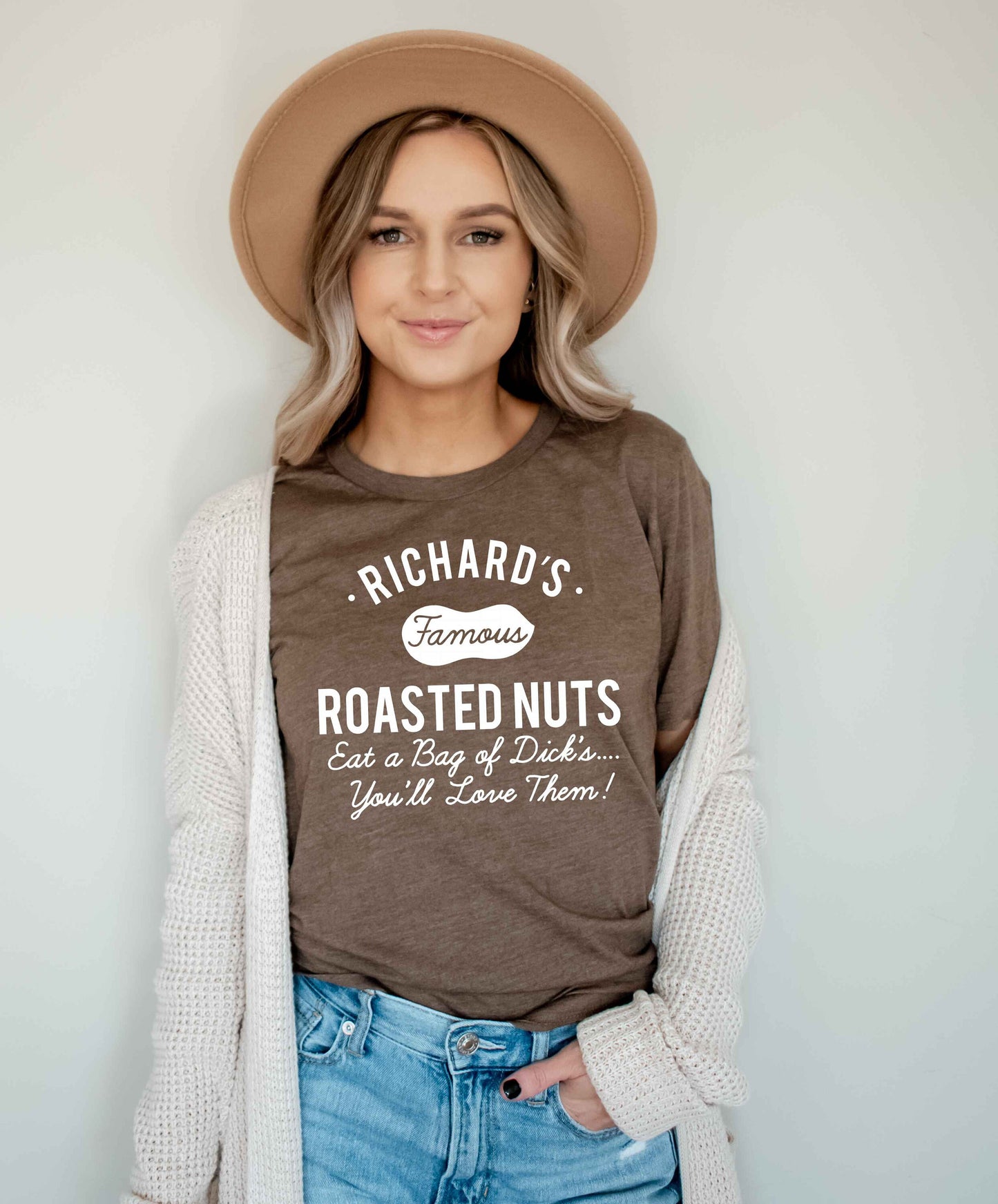 Richard's Famous Nuts Eat a Bag of Dicks Funny Unisex T-Shirt - Funny Shirt - Vintage Style Shirt