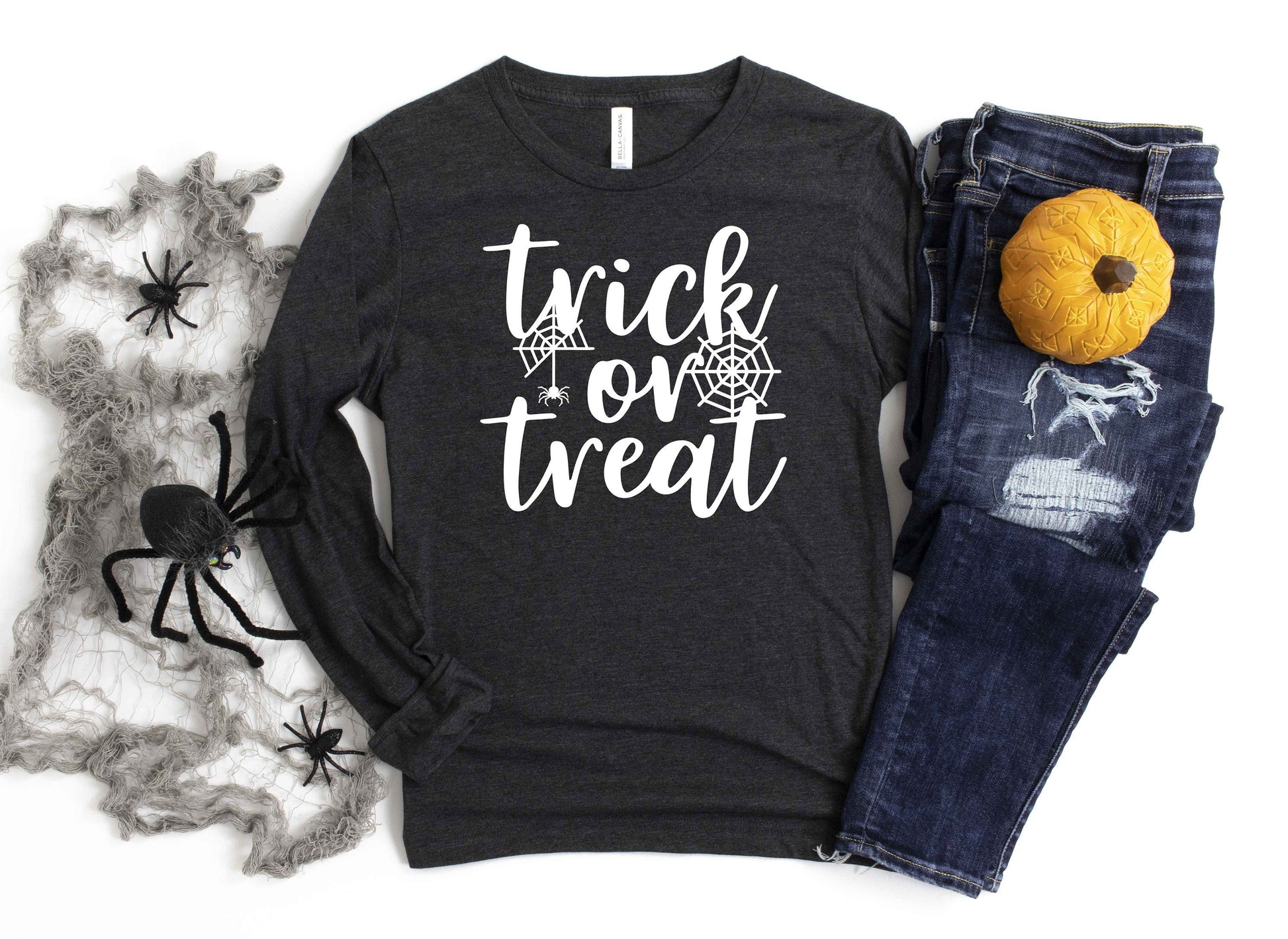 Trick or Treat v4 long sleeve t-shirt, trick or treating shirt, halloween party shirt