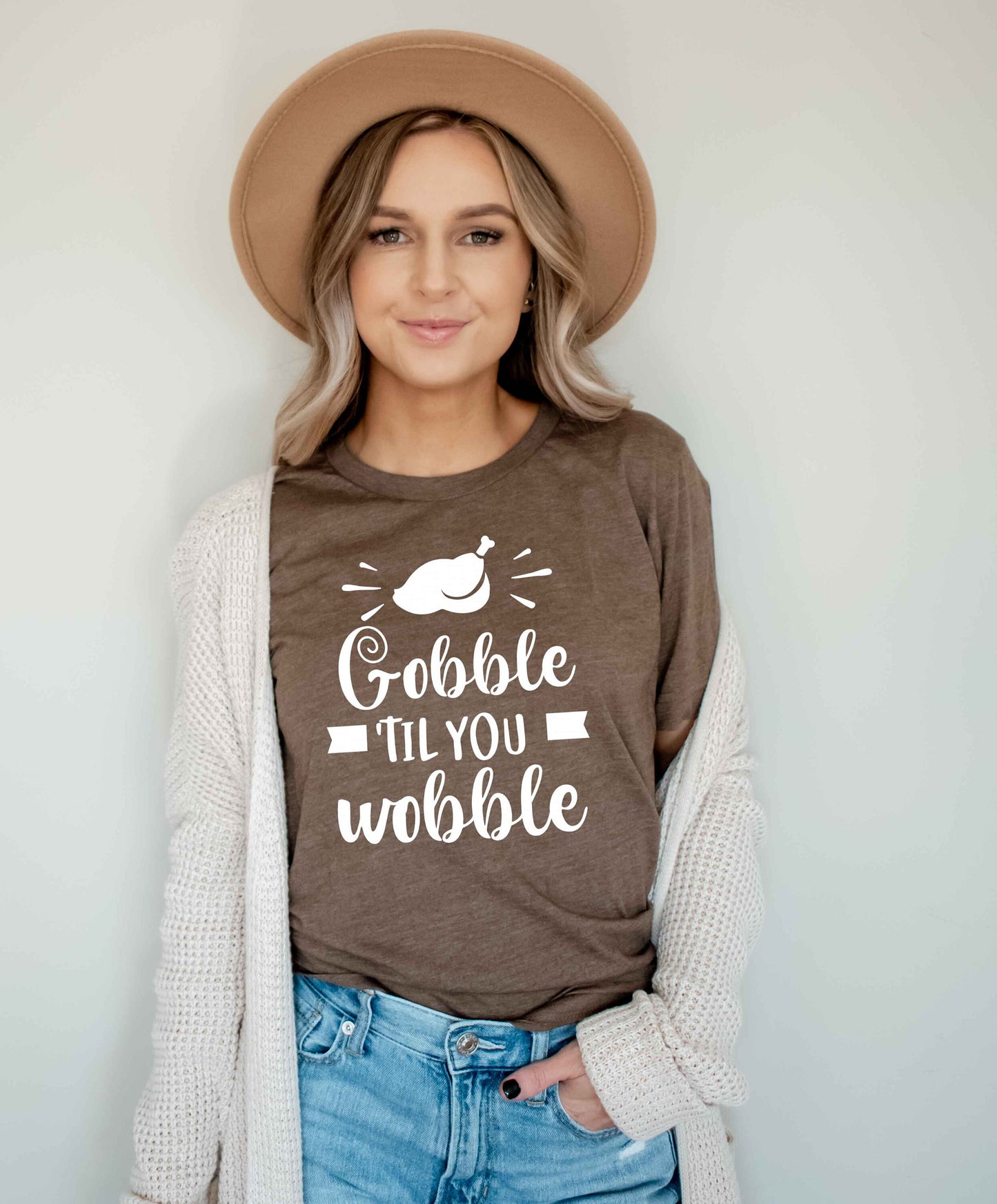 Gobble Til You Wobble unisex t-shirt -  Thanksgiving Shirt - Fall Shirt - Funny Thanksgiving - Turkey Shirt