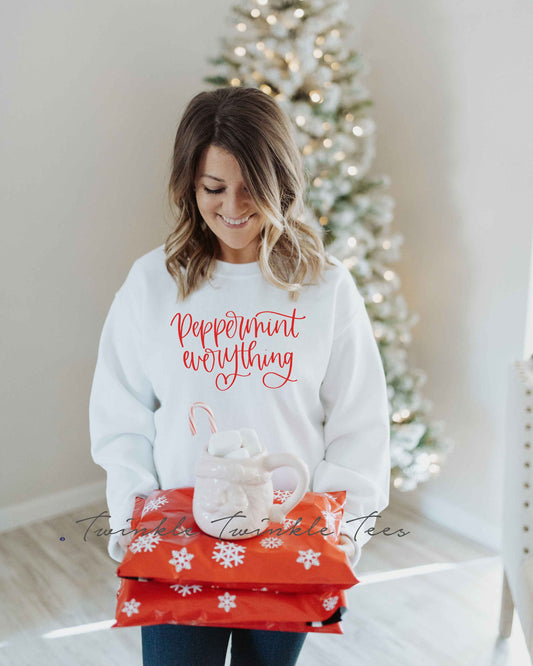 Peppermint Everything Unisex Crewneck Fleece Pullover Sweatshirt