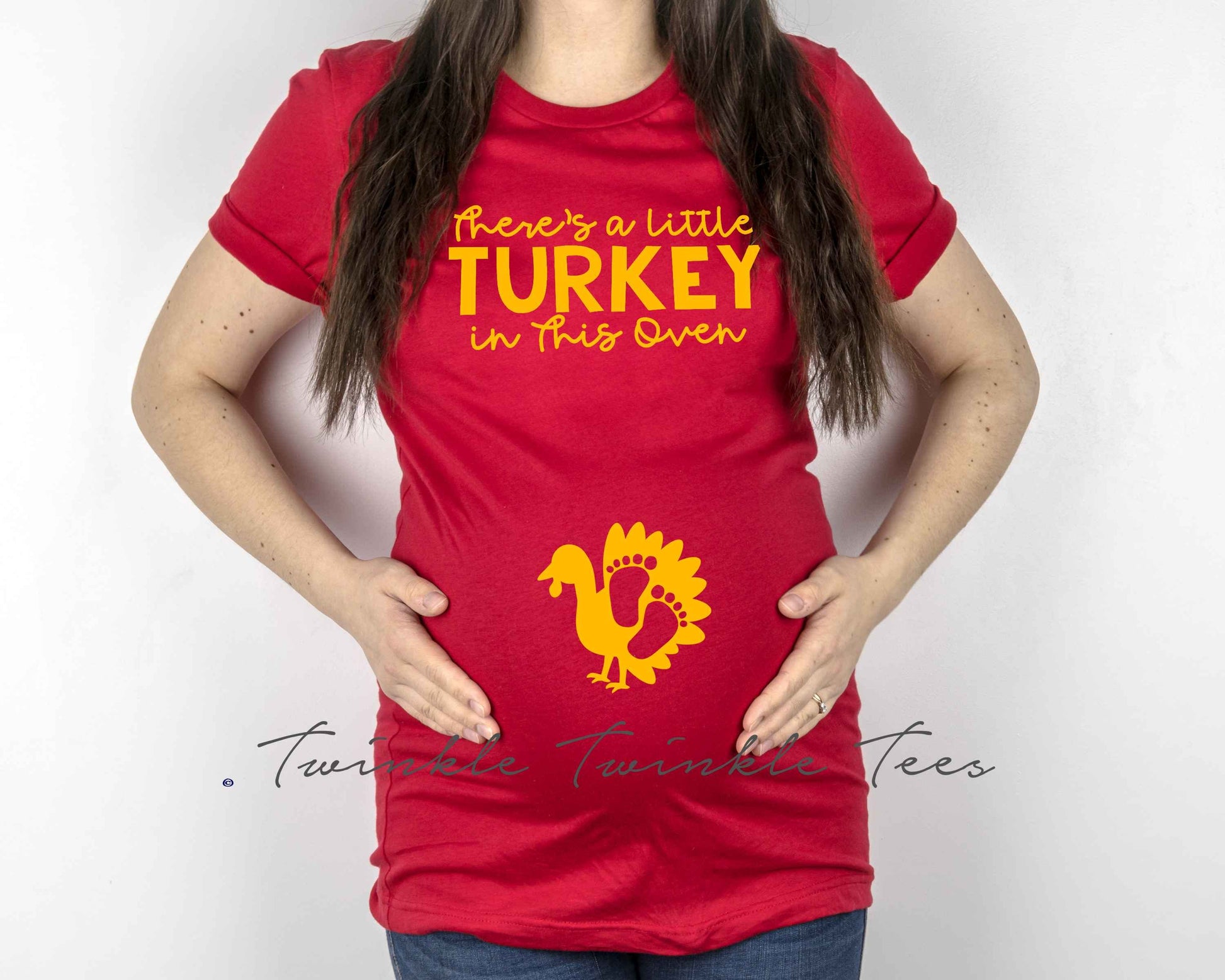 There's a Little Turkey in This Oven t-shirt - thanksgiving pregnancy announcement shirt - pregnancy shirt - maternity shirt