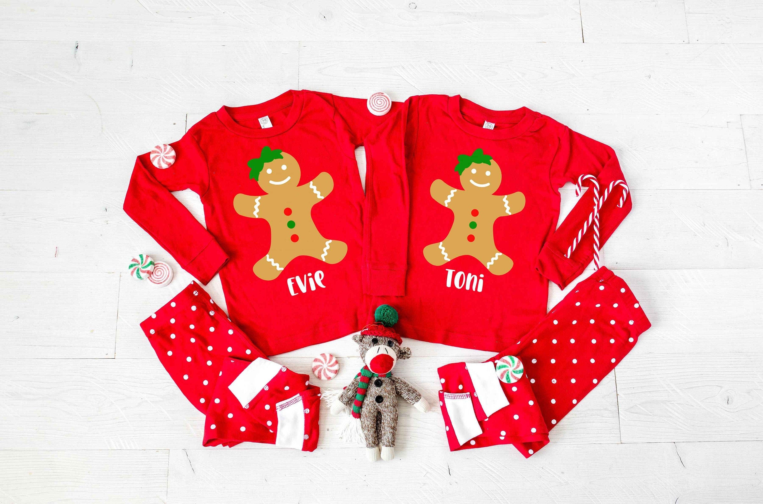 Personalized Gingerbread Girl Polka Dot Infant or Kids Christmas