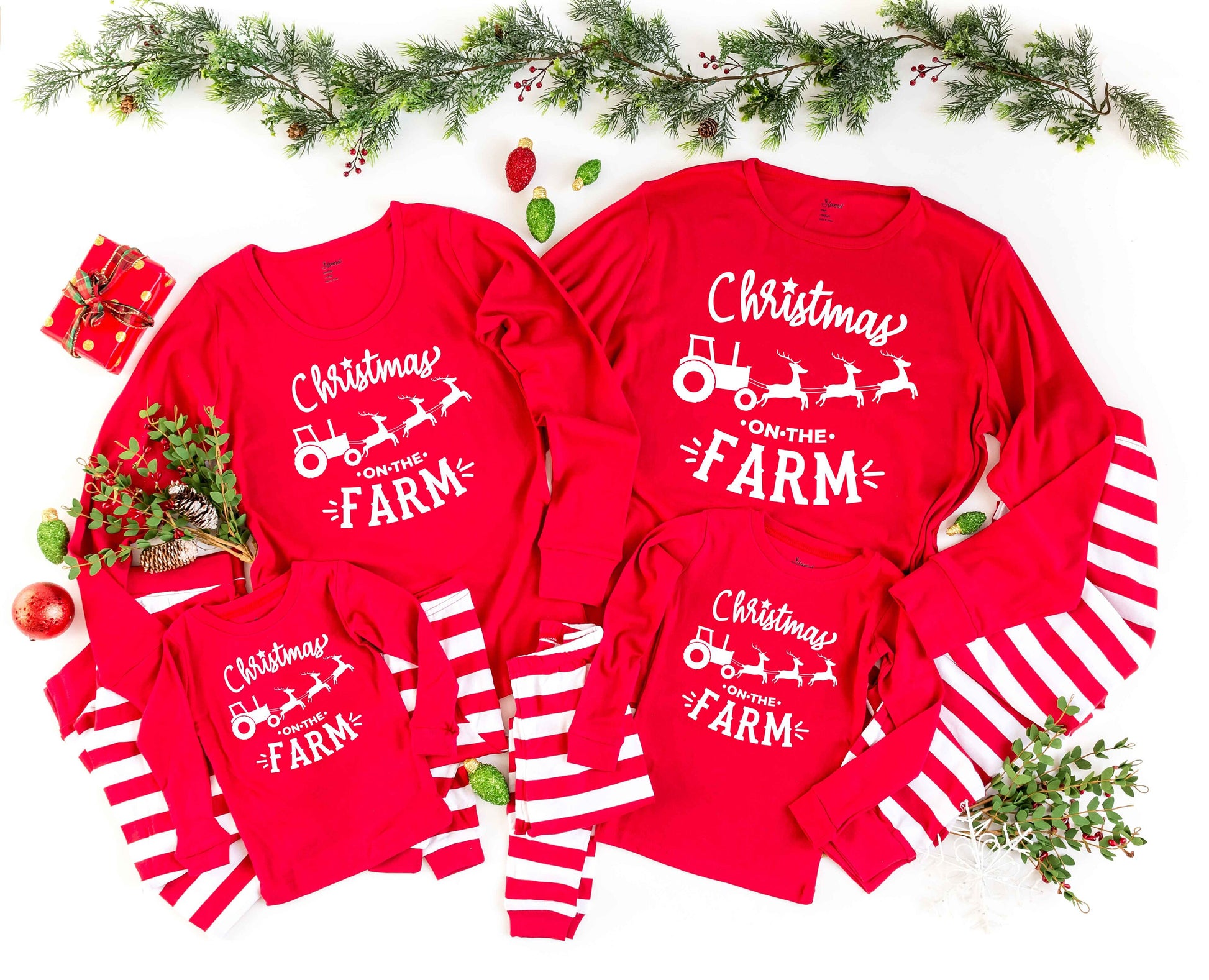 Christmas on the Farm Christmas Pajamas, christmas pjs, matching family christmas pajamas
