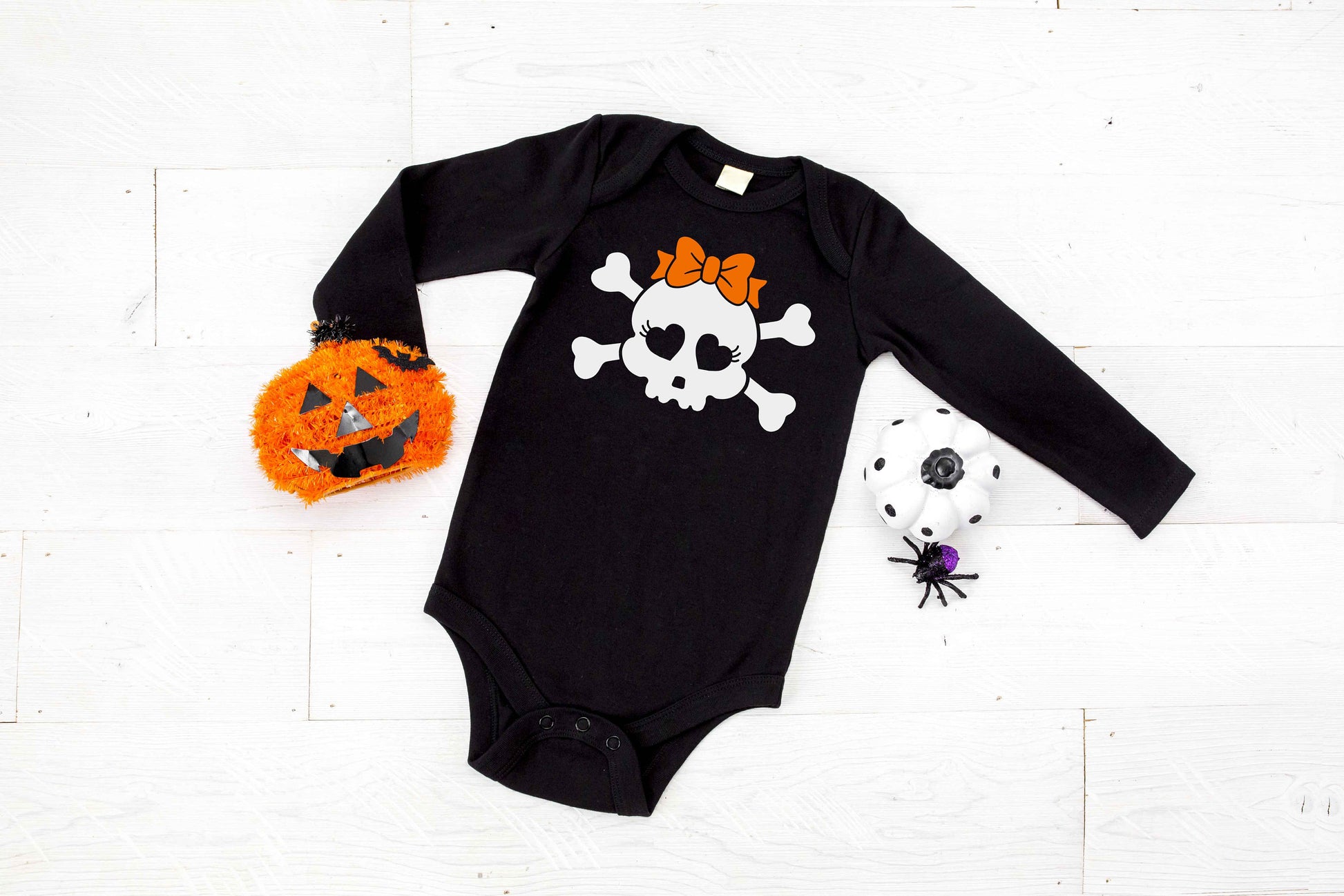Cute Skull Girl Infant Halloween Shirt or Bodysuit - My First Halloween - baby halloween shirt