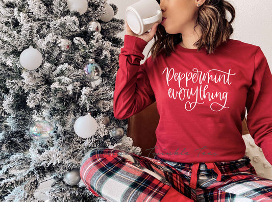 Peppermint Everything long sleeve t-shirt, christmas shirt, christmas season shirt, holiday season shirt