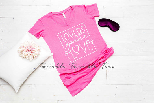 Lovers Gonna Love V-neck Night Shirt - valentines day nightgown - sleep shirt - long night shirt - women's pajamas