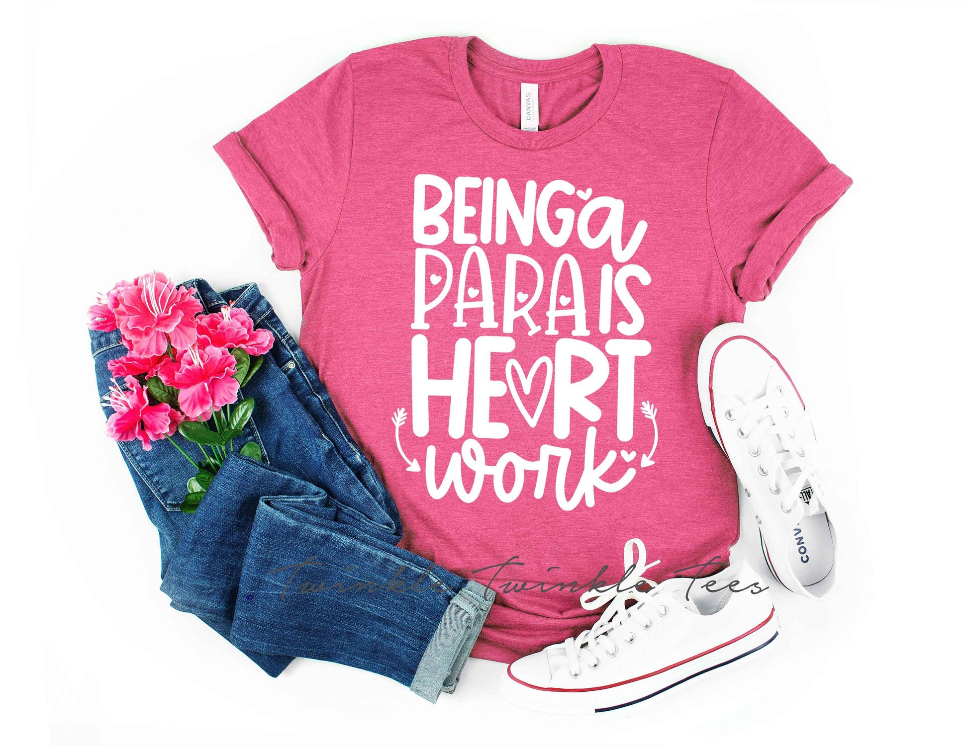 Being a Para Is Heart Work t-shirt - Unisex Bella Canvas t-shirt - Paraprofessional Shirt - Paraprofessional Gift
