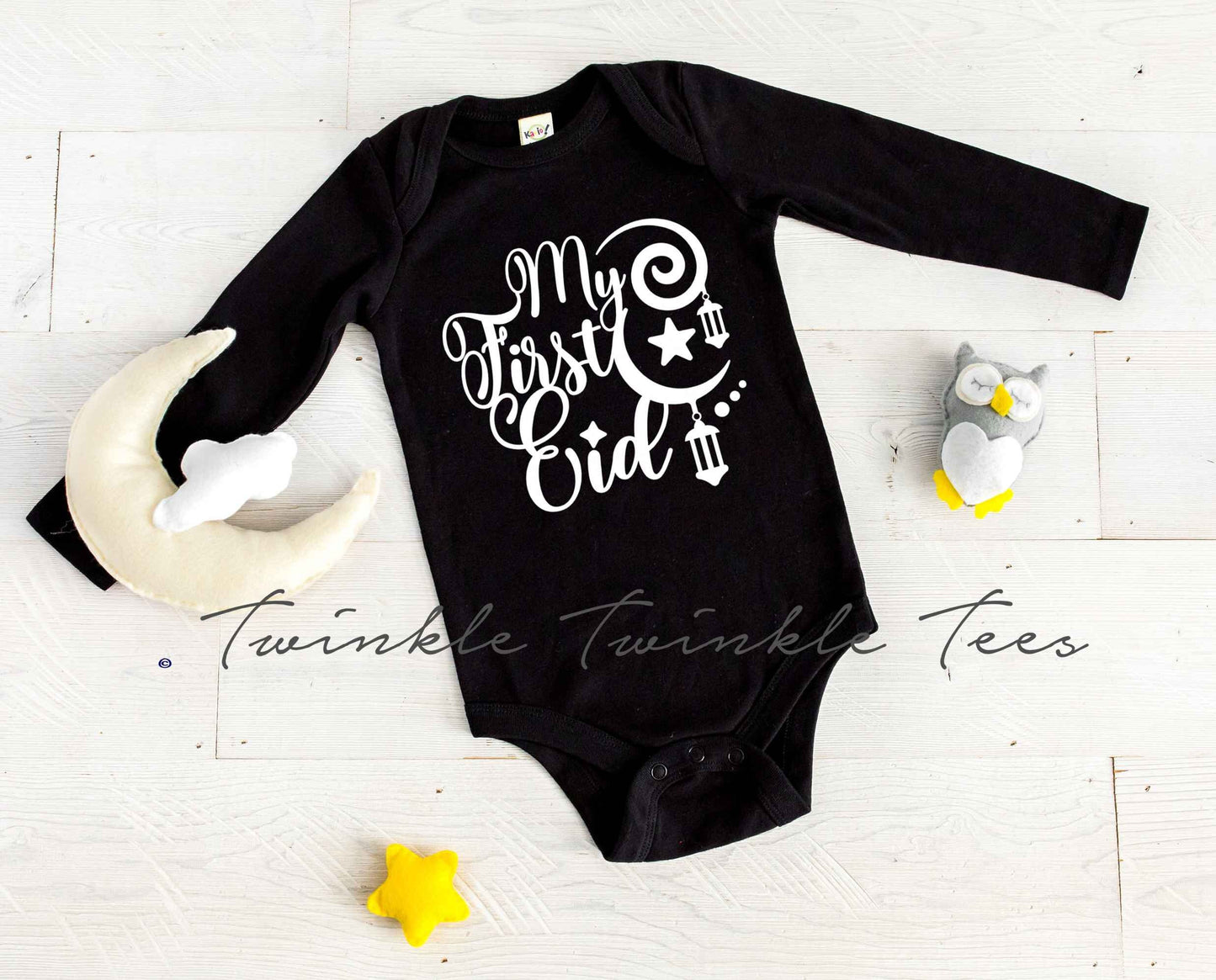 My First Eid version 2 Black Infant Bodysuit