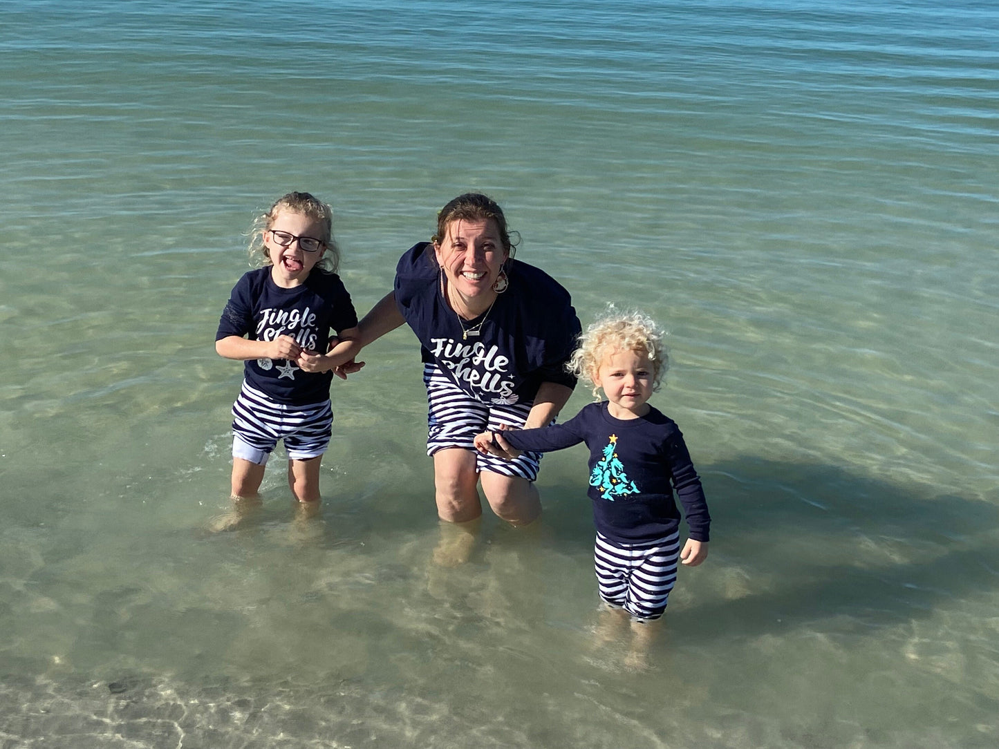 Christmas Pajamas Navy Mermaid Christmas Tree Family Matching Pajamas - kids christmas pjs - matching holiday pjs - mommy and me pajamas