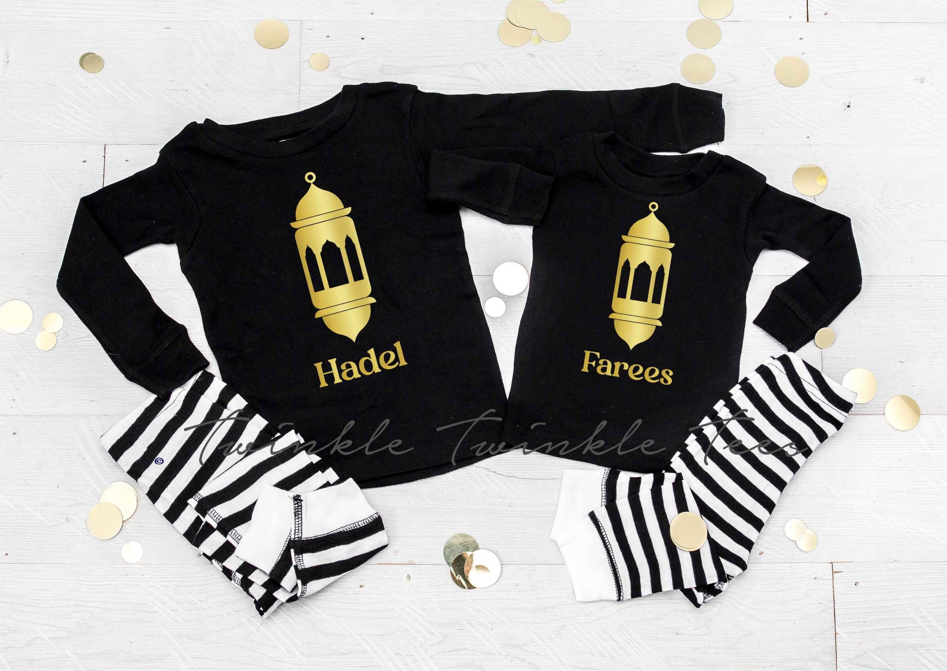 Personalized Lantern Black Pajamas - Ramadan Kareem - Ramadan Pajamas