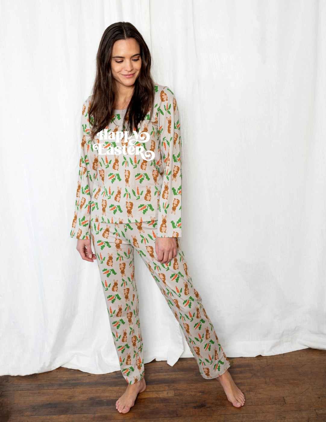 Bunny print pajamas sale