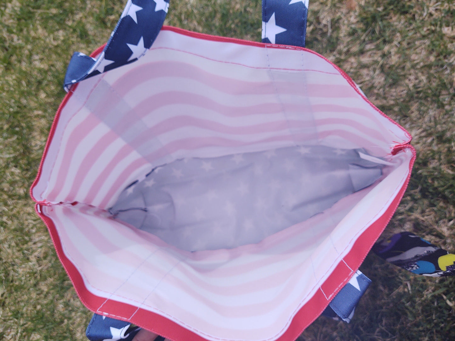 Love American Flag Tote Bag - Boat Tote - Large Shoulder Bag