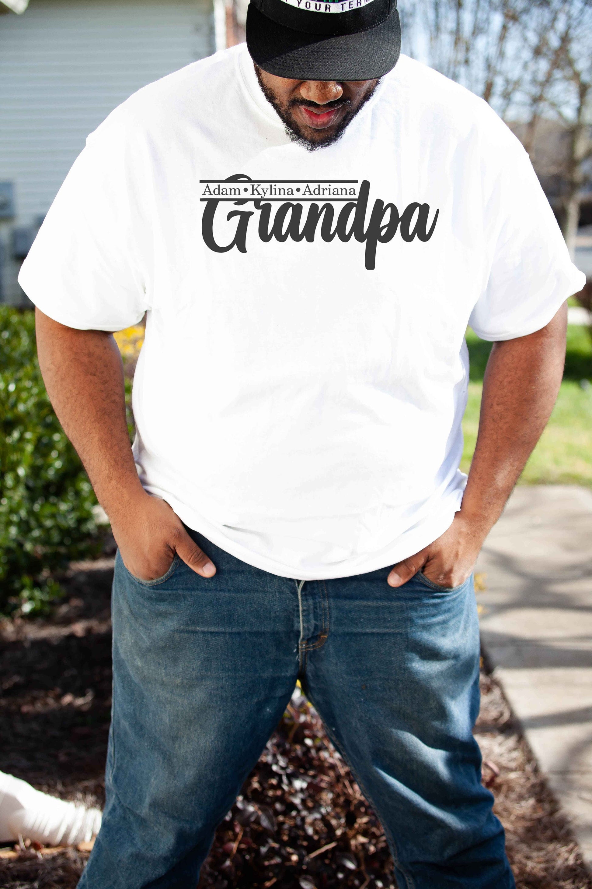 Personalized Grandpa Shirt with Grandkids Names - Father's Day Shirt