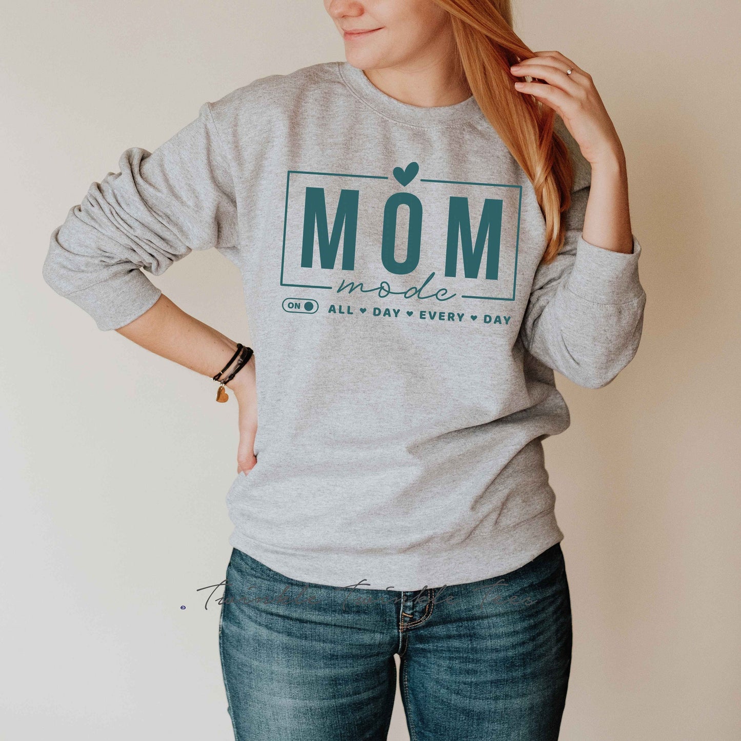 Mom Mode On All Day Every Day fleece sweatshirt - funny sweatshirt - shirt for mom - mother's day sweatshirt