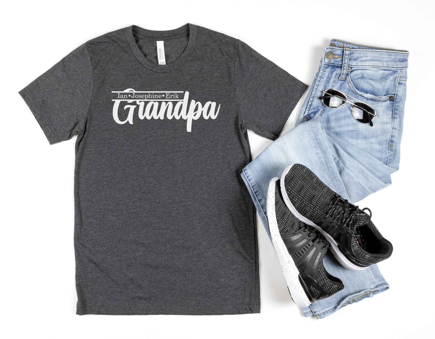 Personalized Grandpa Shirt with Grandkids Names - Father's Day Shirt