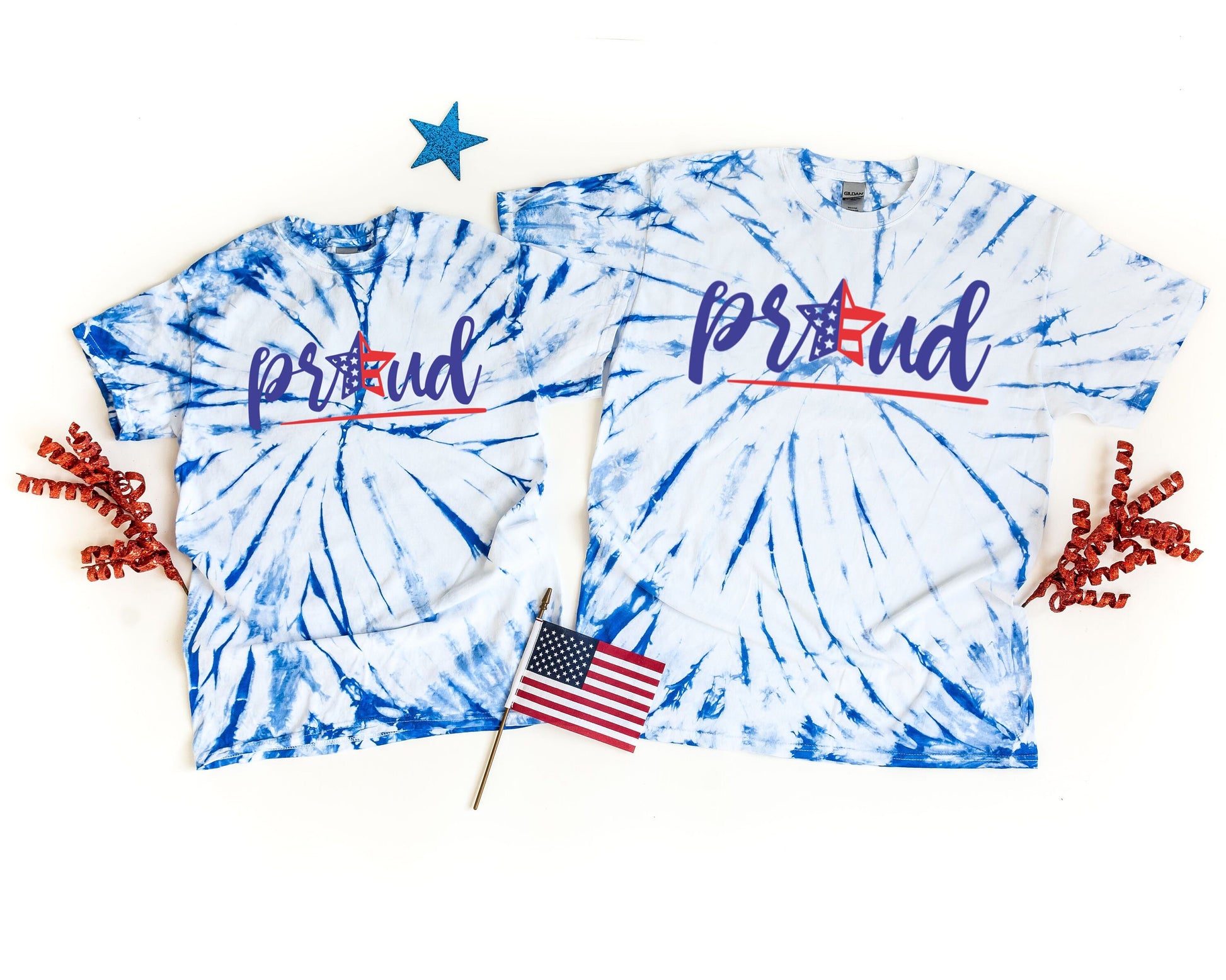 Proud American Flag Star 4th of July Tie Dye Shirt - Independence Day Shirts