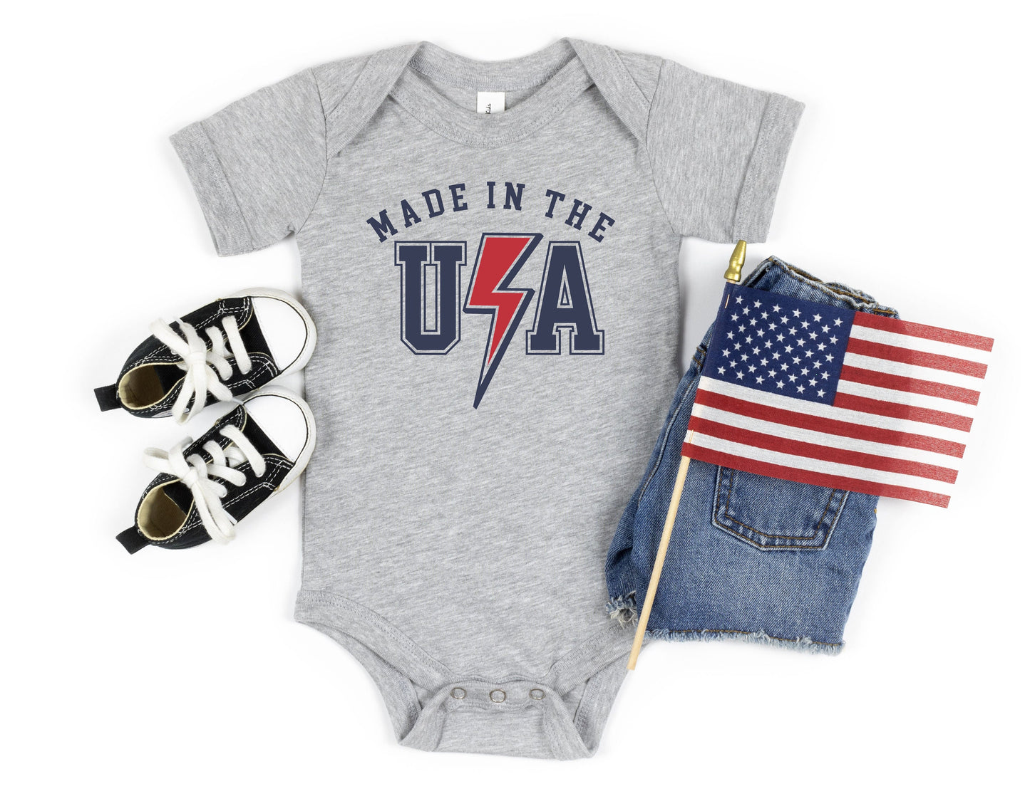 Made in the USA 4th of July Baby Bodysuit - first fourth of july - 4th of july baby outfit