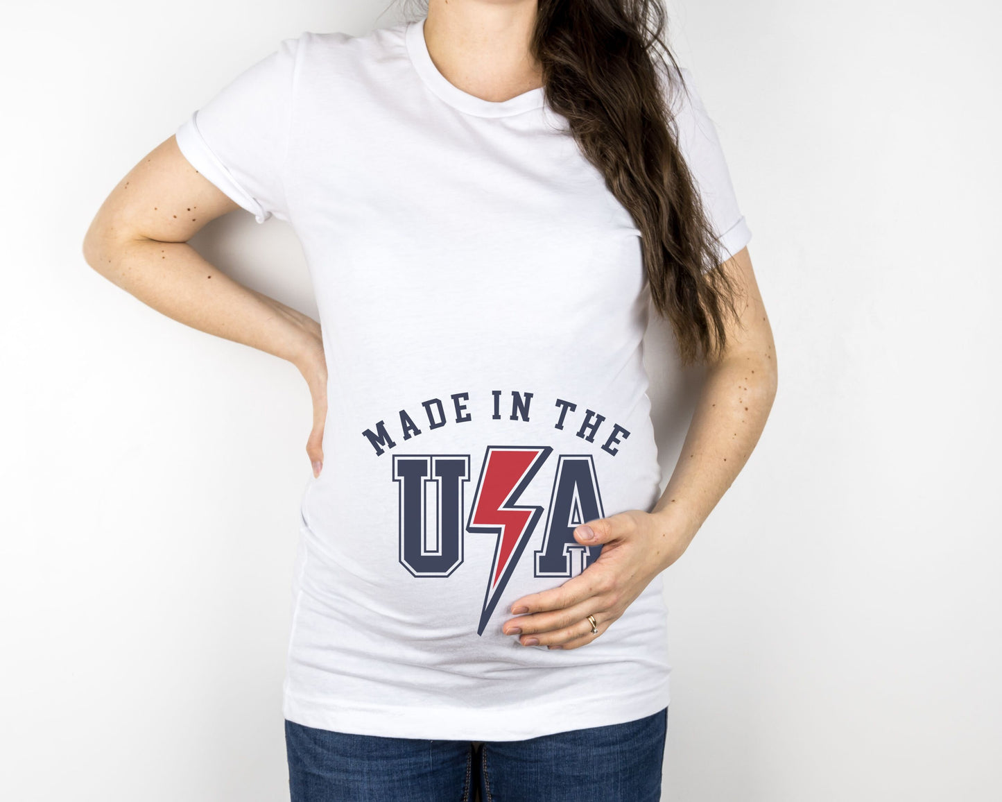 Made in the USA Pregnancy t-shirt - pregnancy announcement shirt - 4th of july pregnancy t-shirt