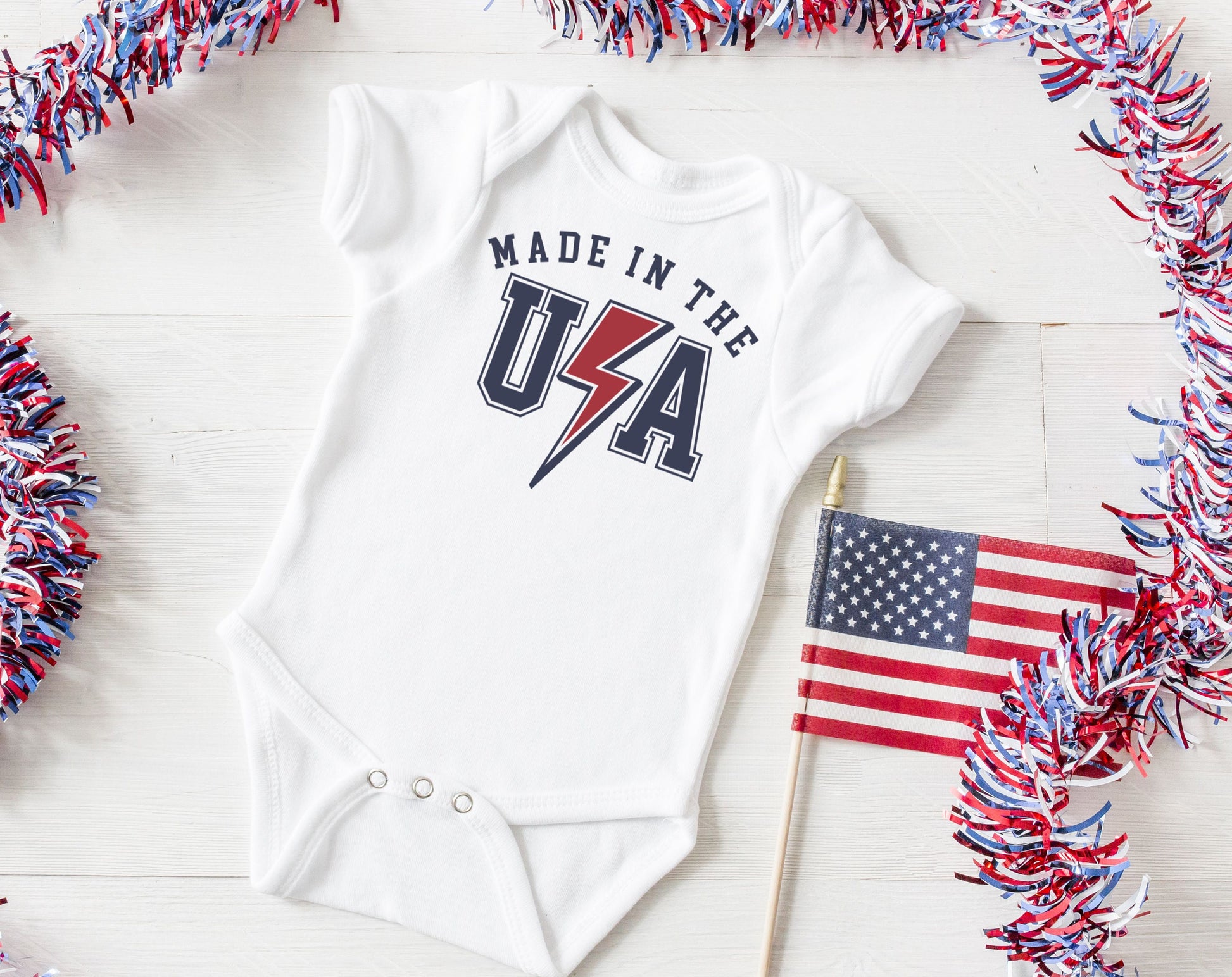 Made in the USA 4th of July Baby Bodysuit - first fourth of july - 4th of july baby outfit