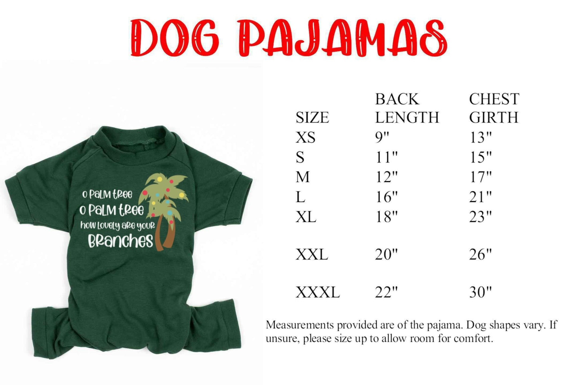 O Palm Tree How Lovely Are Your Branches Forest Green Christmas Pajamas - beach christmas - nautical christmas - coastal christmas