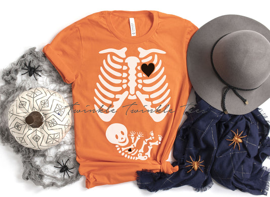 Skeleton Maternity Halloween t-shirt - halloween pregnancy shirt - halloween t-shirt - halloween maternity