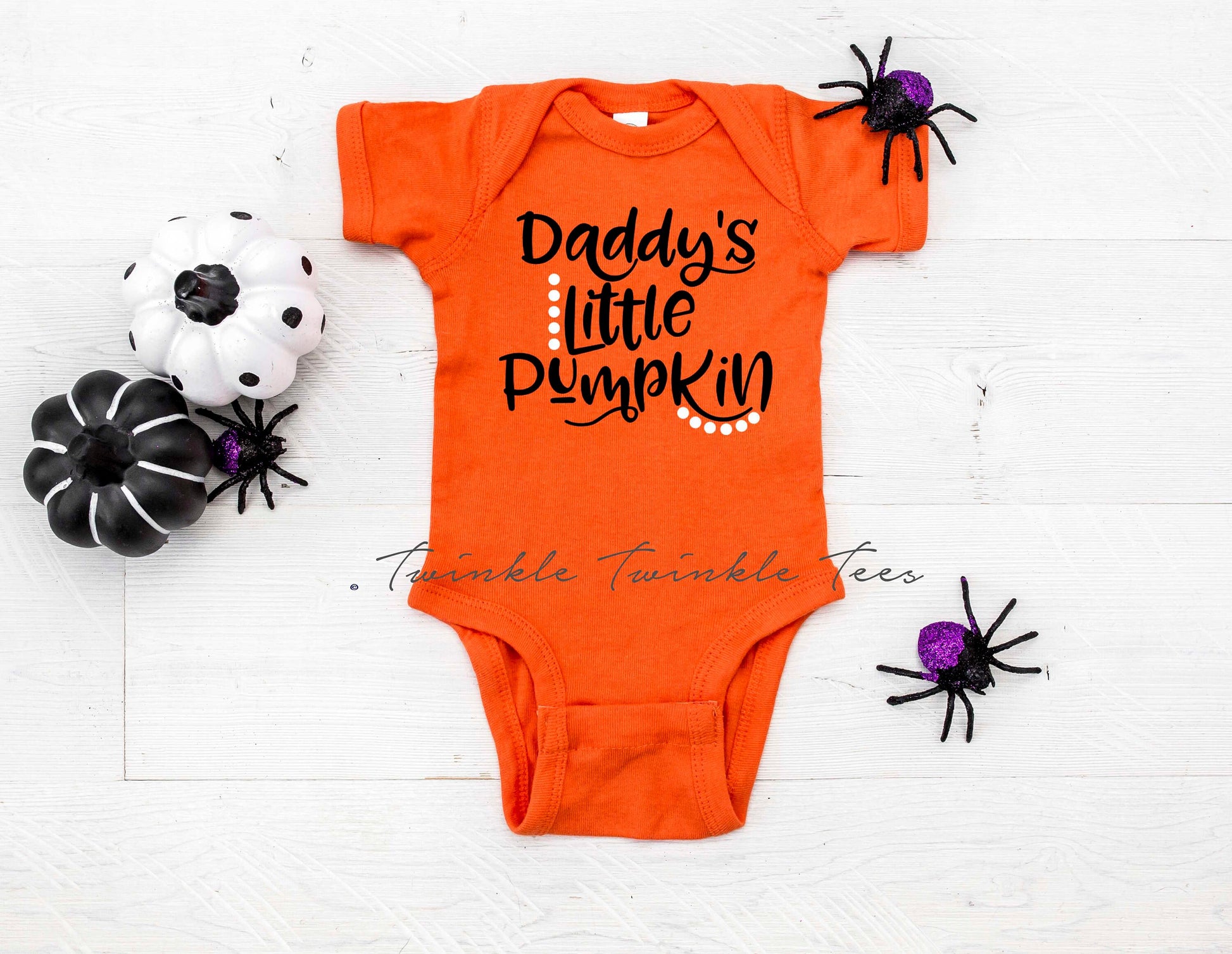 Daddy's Little Pumpkin Halloween Baby Bodysuit - My First Halloween - baby halloween - baby girl halloween shirt - daddy's girl shirt