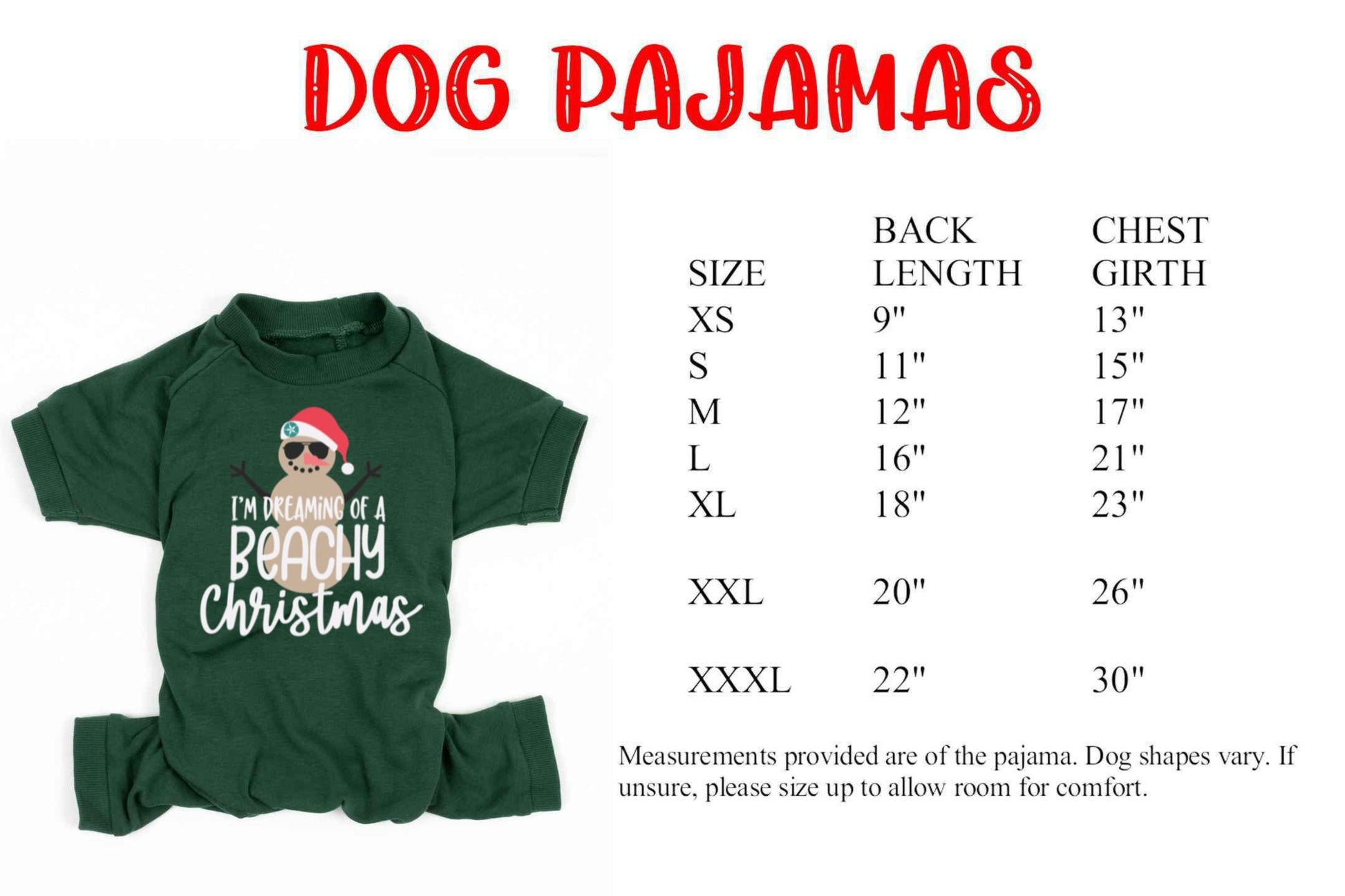 I'm Dreaming of a Beachy Christmas Forest Green Christmas Pajamas - beach christmas - nautical christmas - coastal christmas