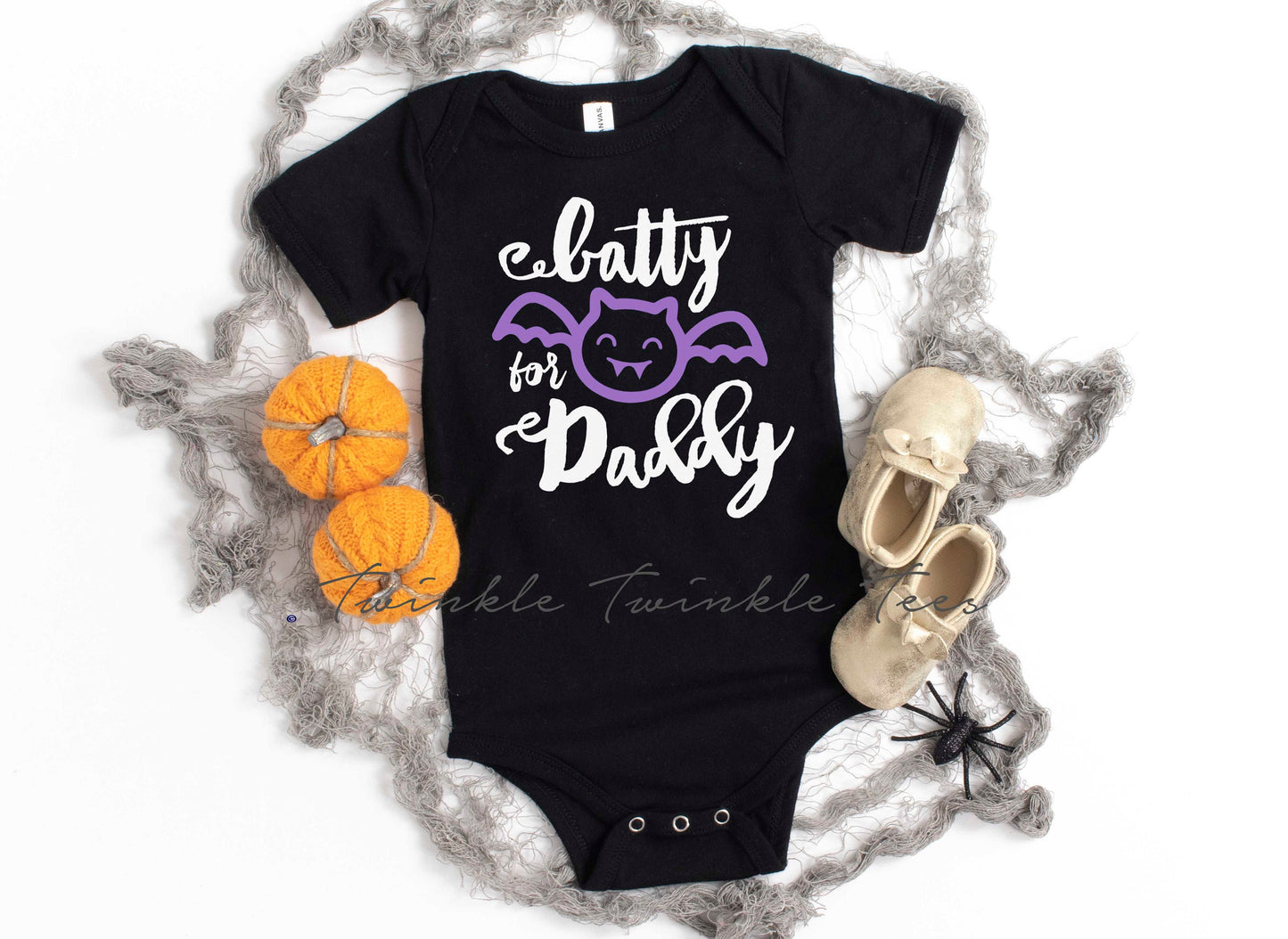 Batty for Daddy Halloween Baby Bodysuit - My First Halloween - baby halloween - baby girl halloween shirt - girl halloween shirt