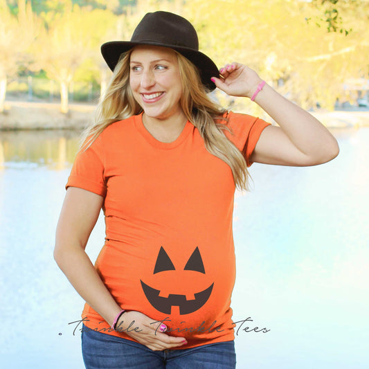 Jack O Lantern Maternity Halloween t-shirt - halloween pregnancy shirt - halloween t-shirt - halloween maternity