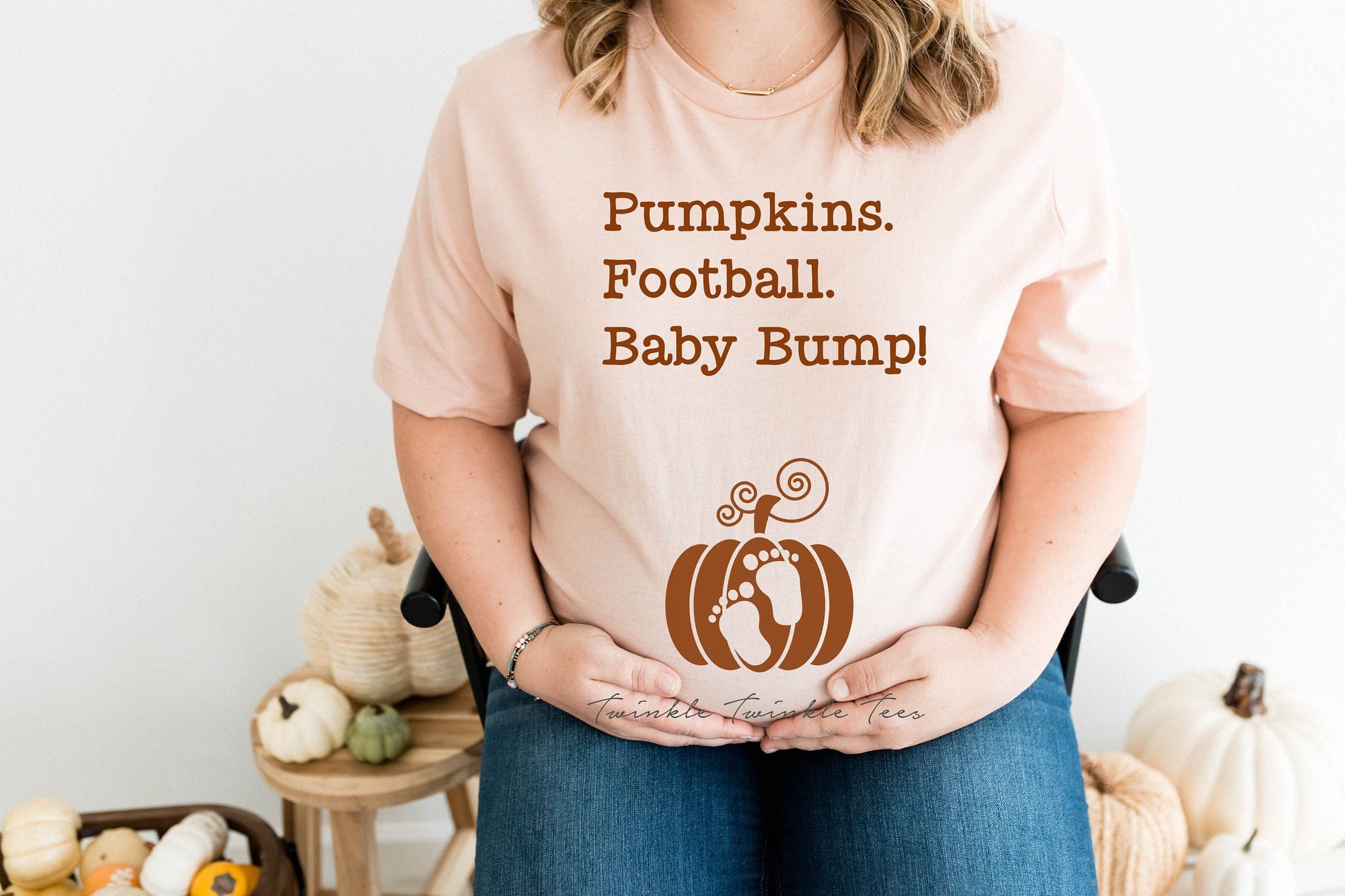 Pumpkins. Football. Baby Bump t-shirt - thanksgiving pregnancy announcement shirt - pregnancy shirt - maternity shirt