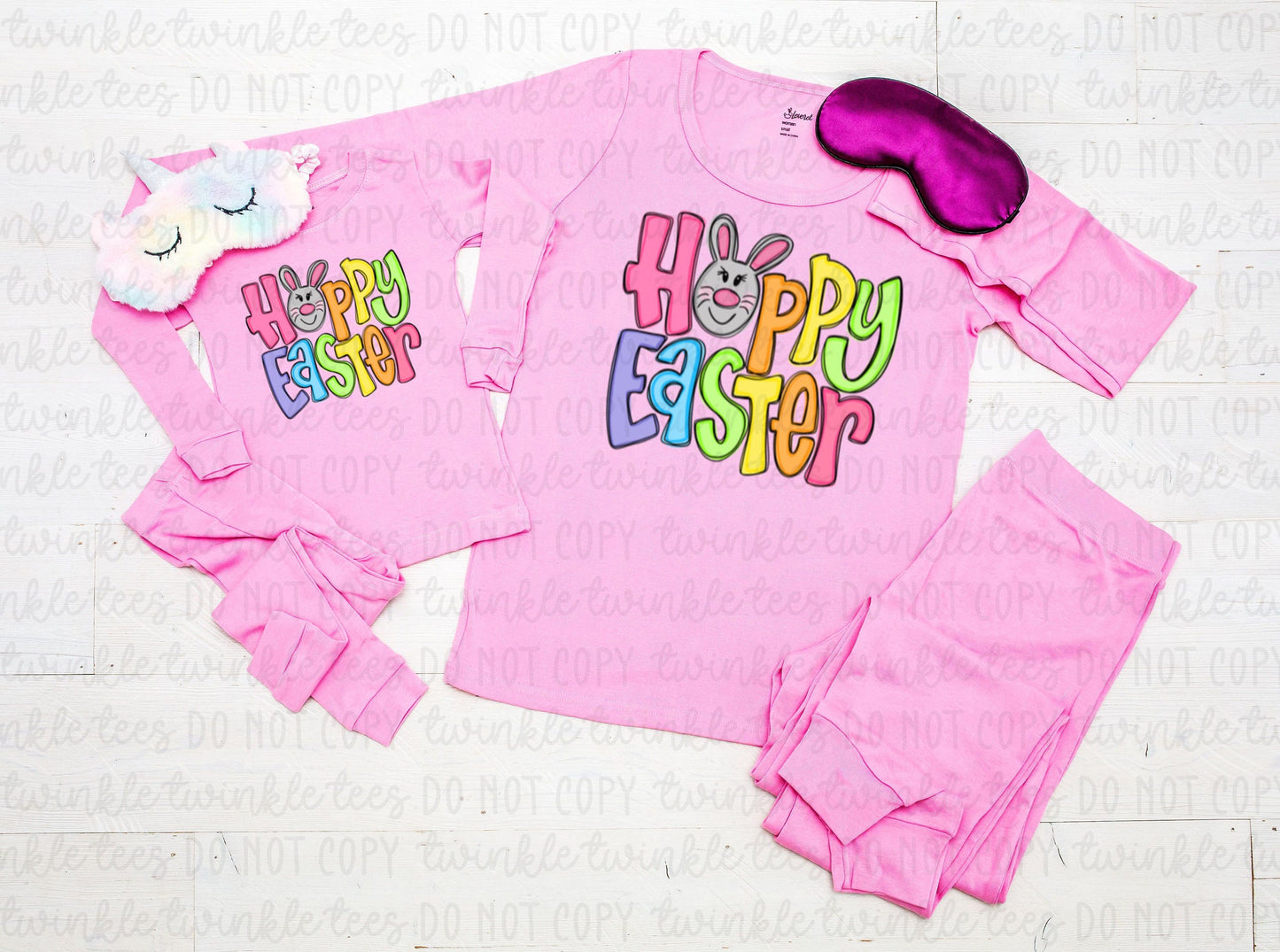 Happy Easter Pastel Pajamas, easter pajamas for the family, matching easter pajamas