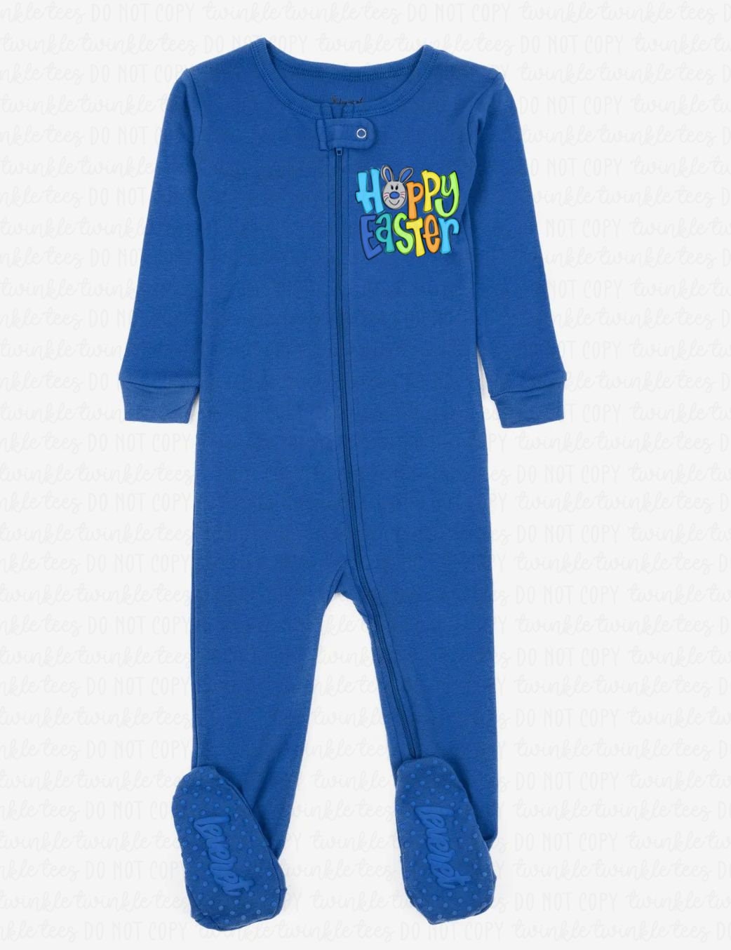 Happy Easter Solid Royal Blue Pajamas, easter pajamas for the family, matching easter pajamas
