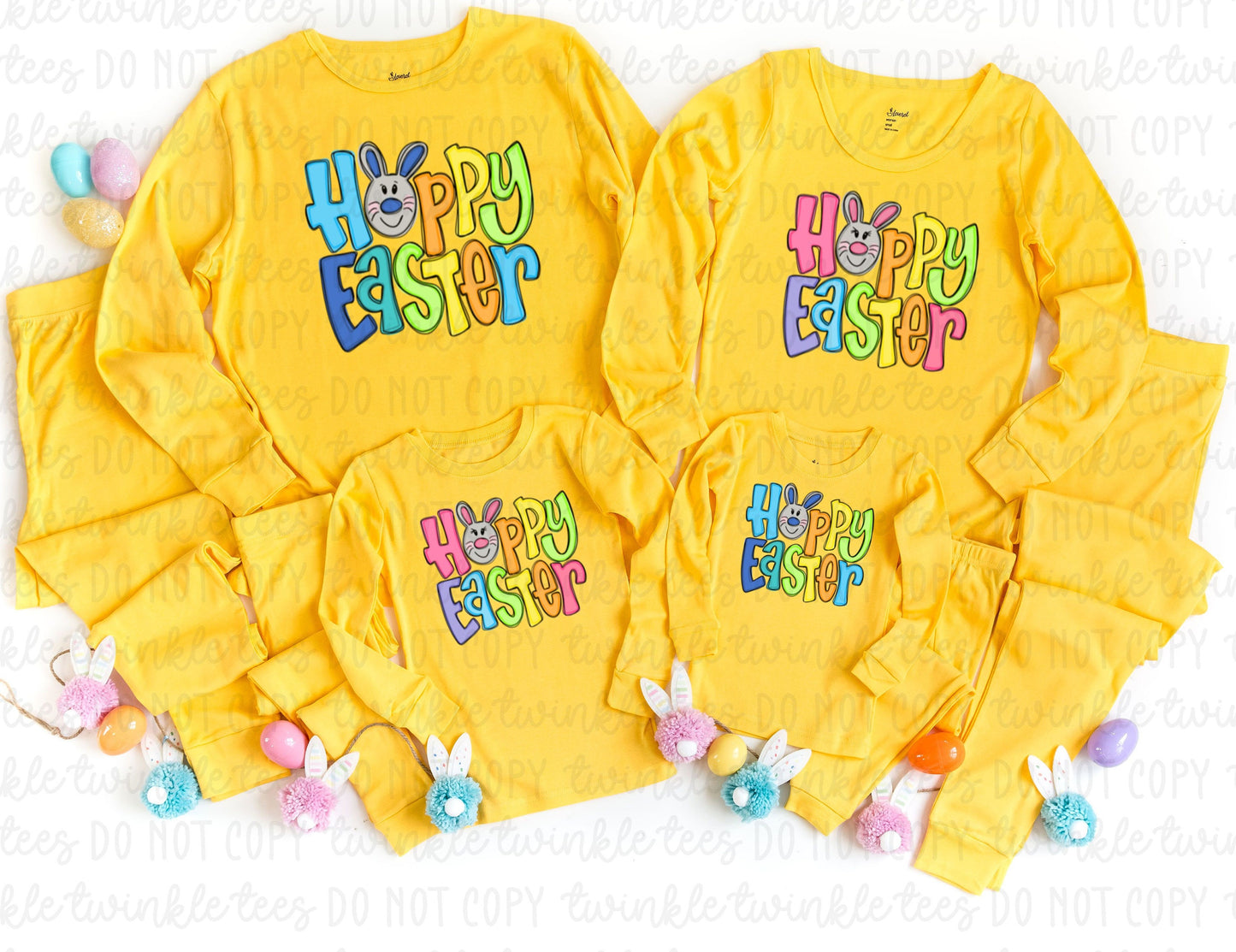 Happy Easter Pastel Pajamas, easter pajamas for the family, matching easter pajamas