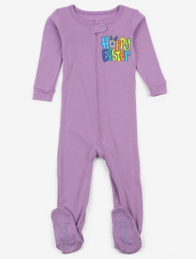 Happy Easter Solid Light Purple Pajamas, easter pajamas for the family, matching easter pajamas