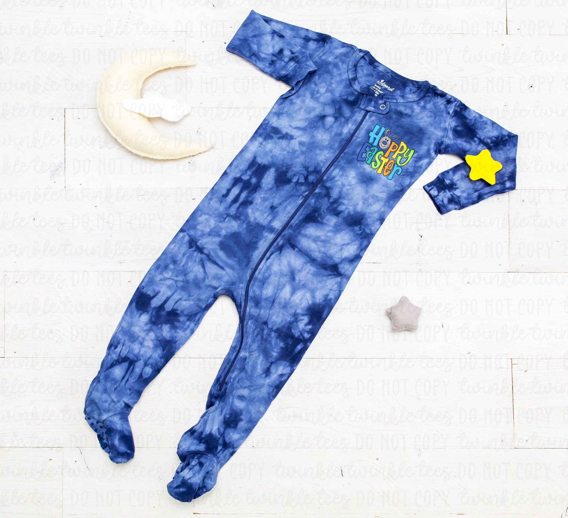 Happy Easter Purple or Navy Tie Dye Mix Pajamas, easter pajamas for the family, matching easter pajamas